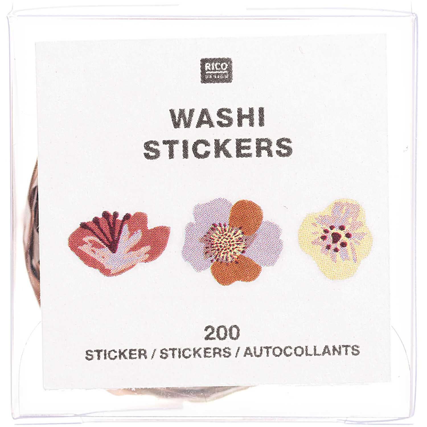 Washi Sticker Blumen 200 Stück
