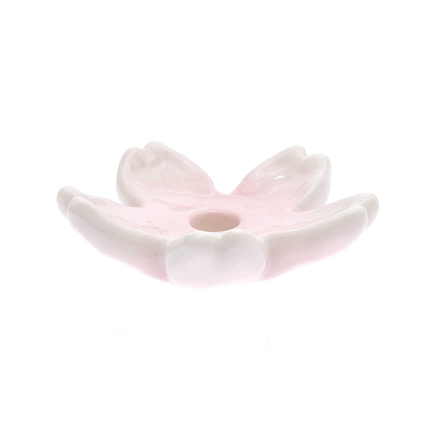 Porzellan Kerzenhalter Kirschblüte rosa 10,5x10,5x5cm