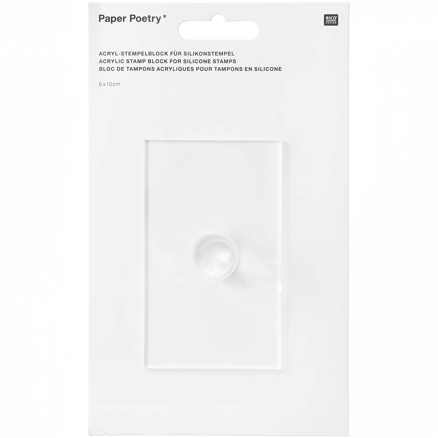 Paper Poetry Acrylblock für Silikonstempel 6x10cm