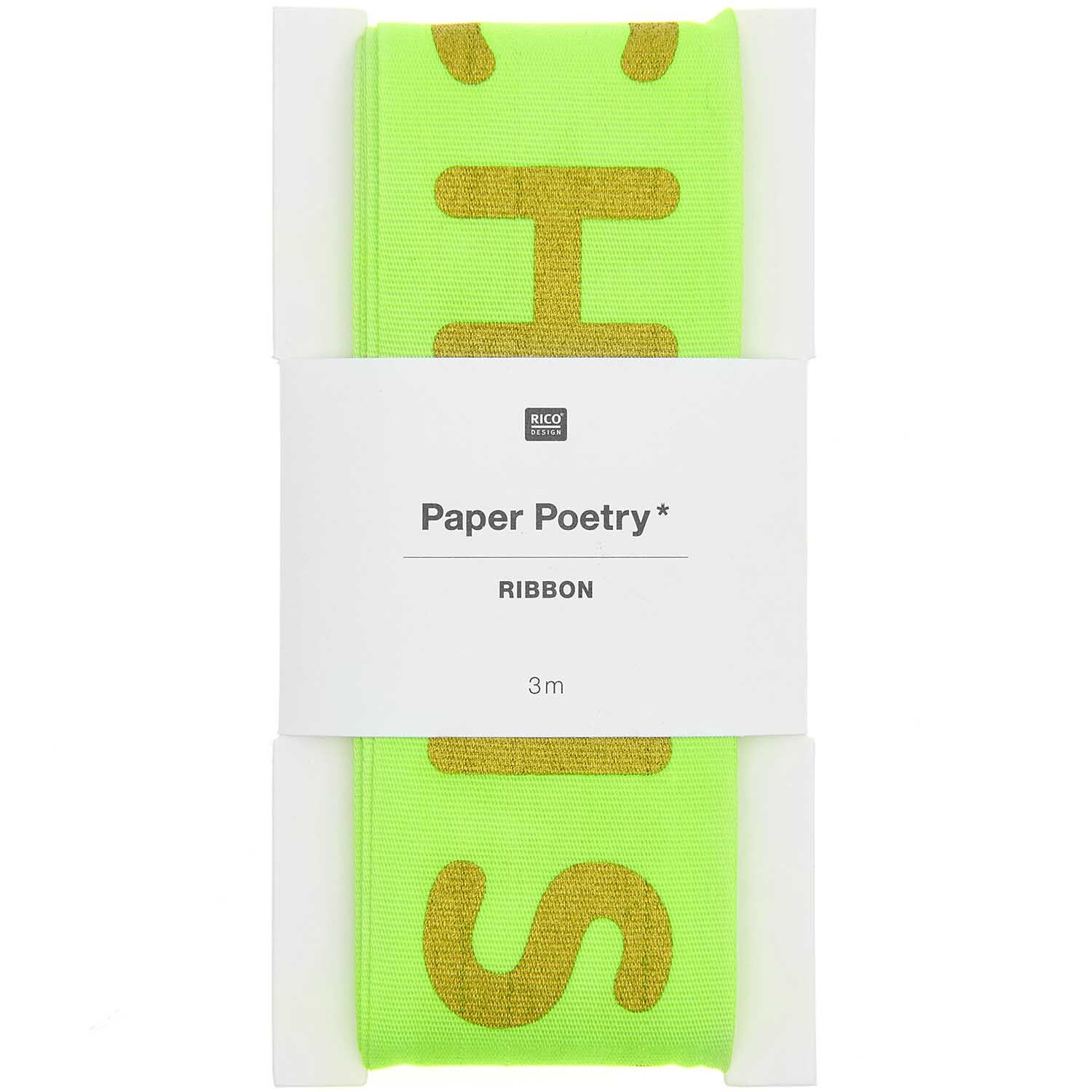 Paper Poetry Taftband Merry Christmas limone 38mm 3m
