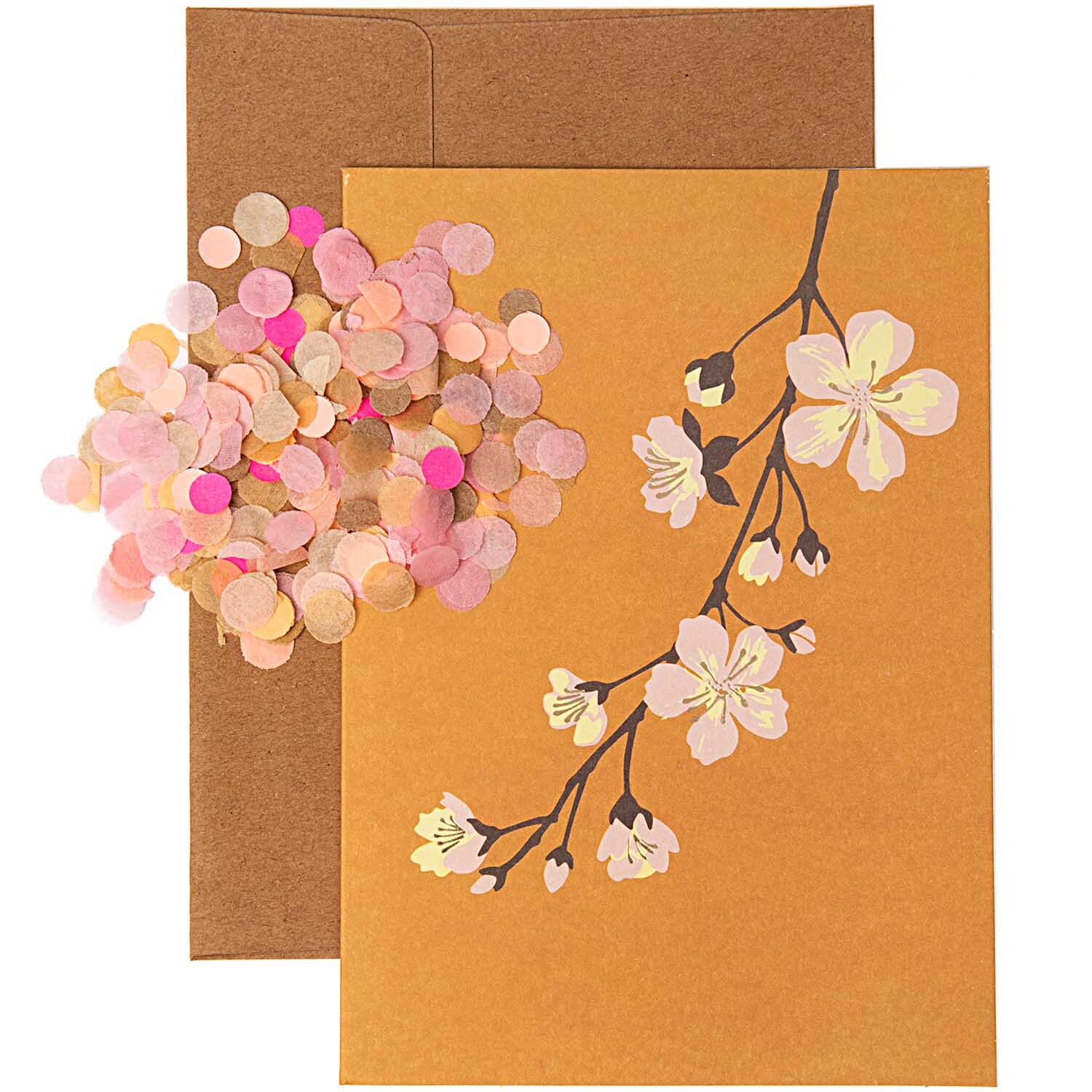 Paper Poetry Grußkartenset Kirschblüte senfgelb