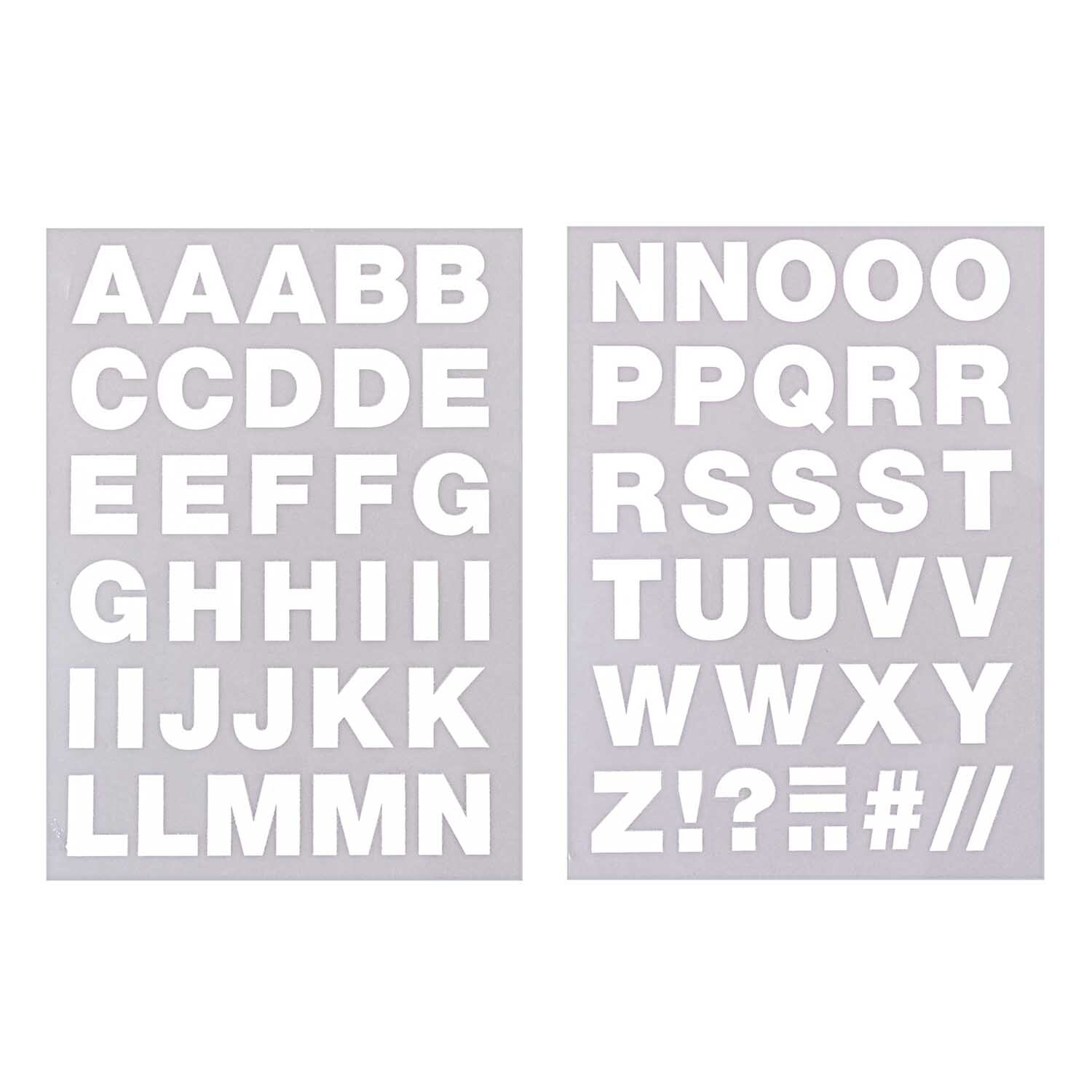 Bügelmotive Buchstaben A-Z weiß