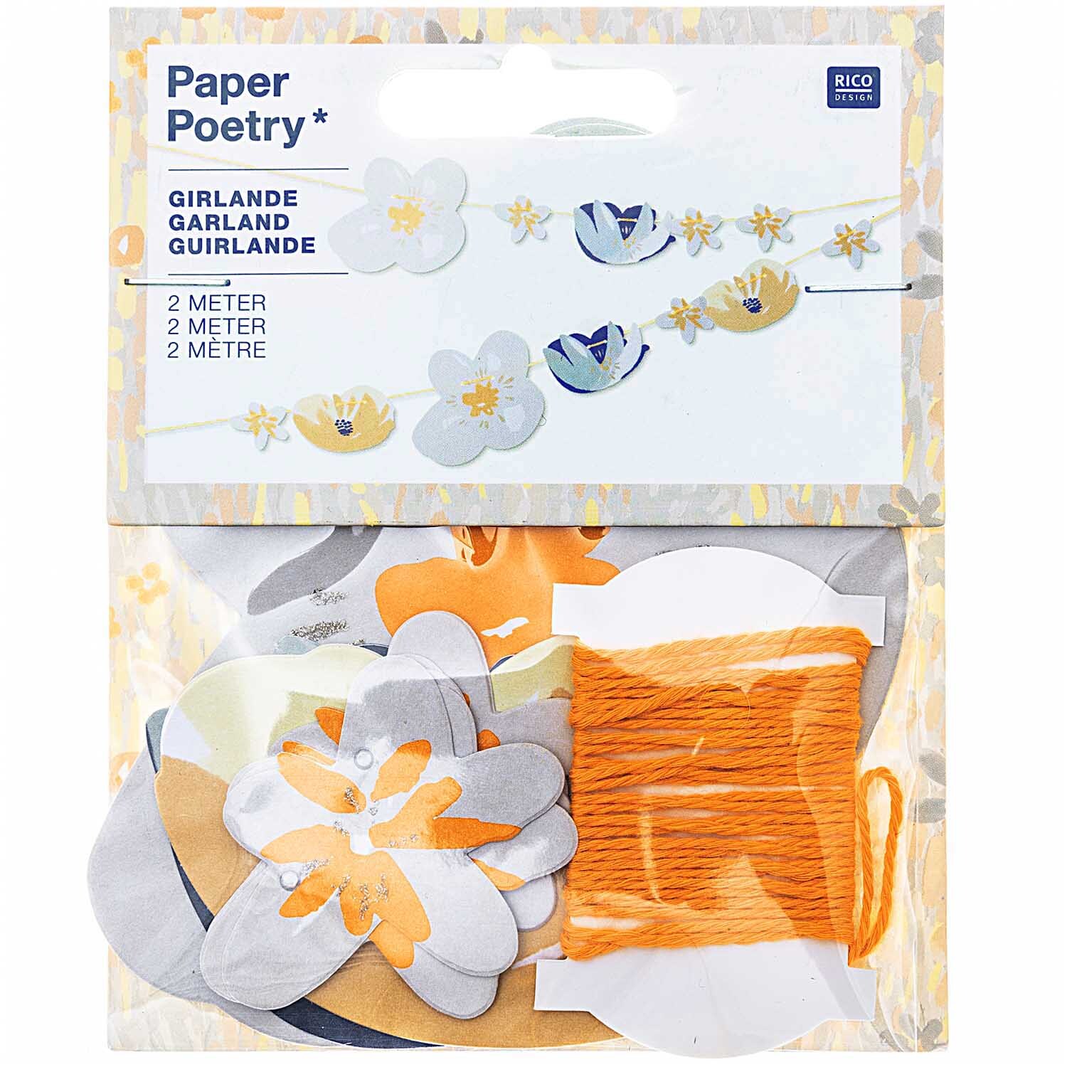 Paper Poetry Girlande Crafted Nature blau 2m