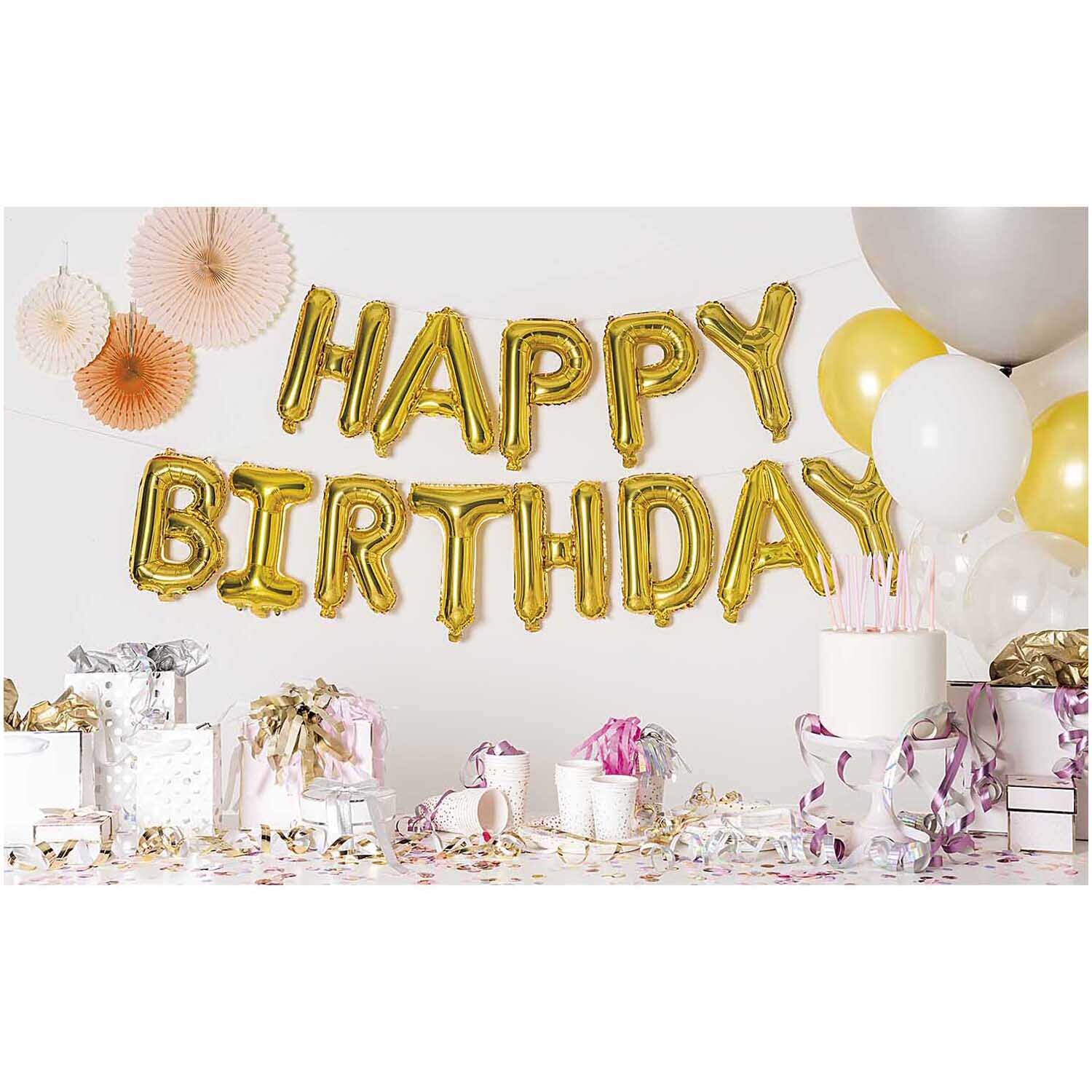 Folienballon-Set Happy Birthday gold 13teilig