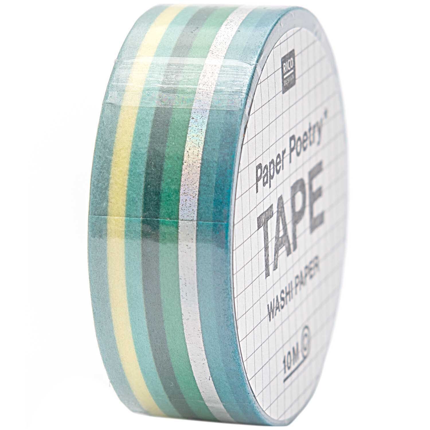 Paper Poetry Tape Streifen grün-irisierend 1,5cm 10m