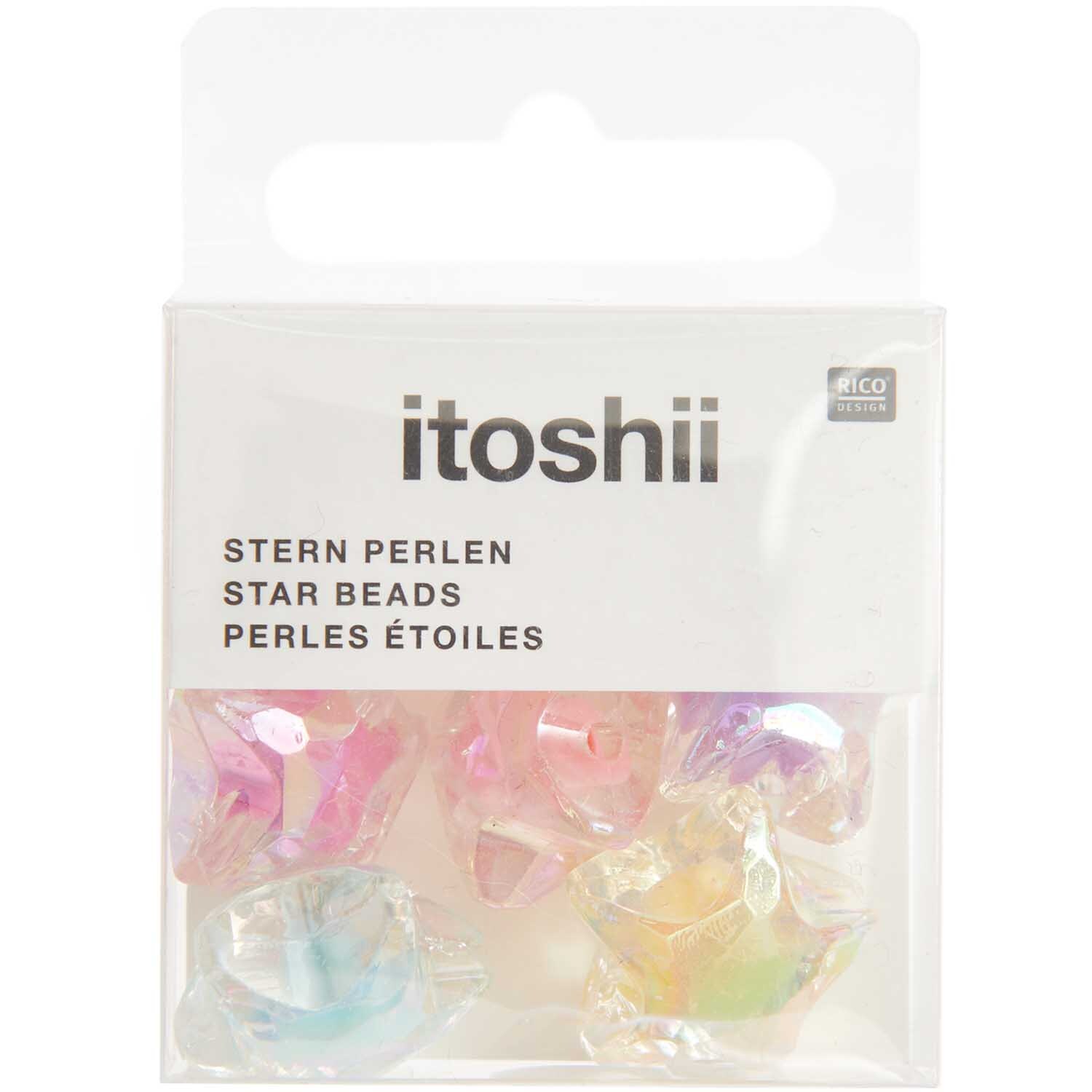 itoshii Stern Perlen holographisch 20x19x12mm 6 Stück