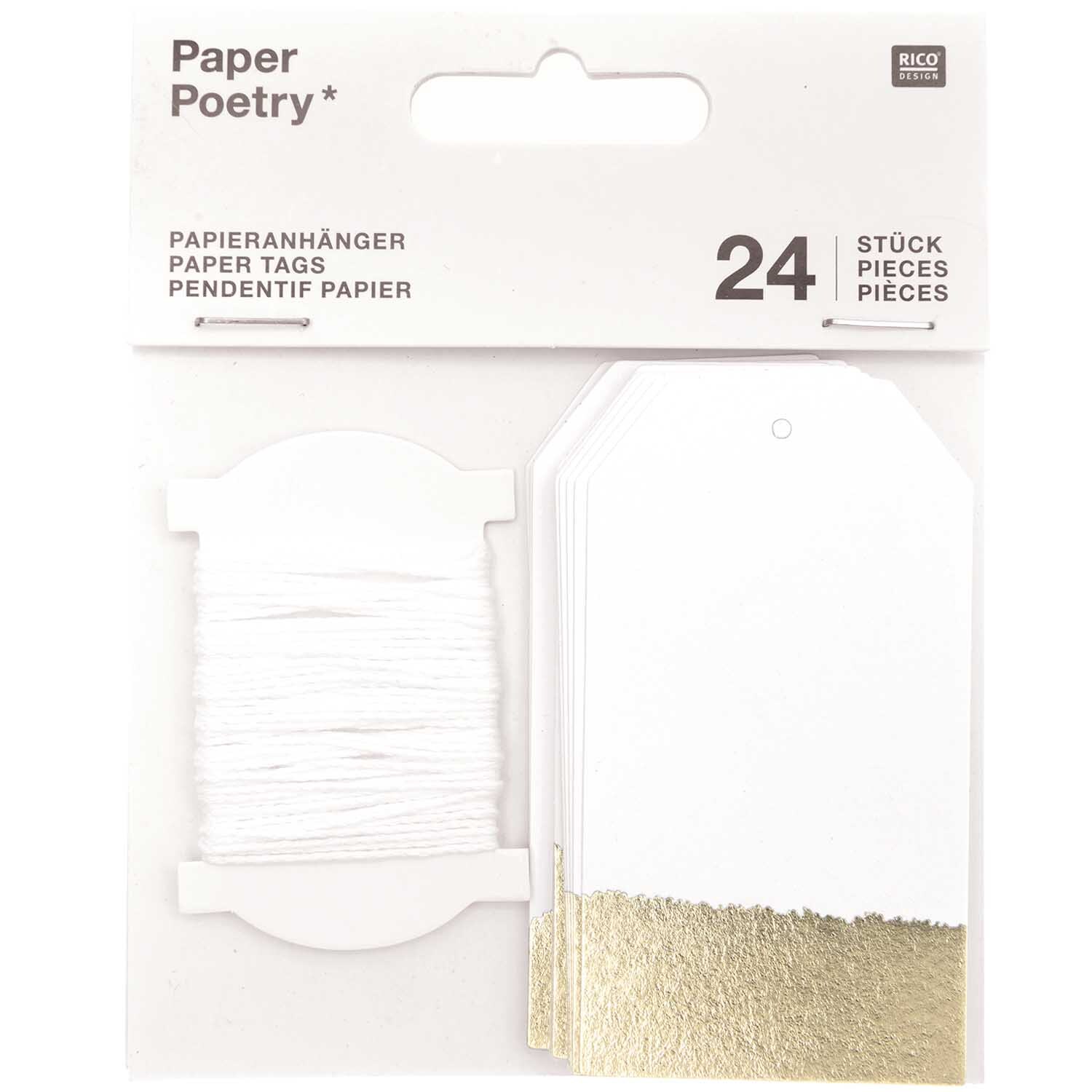Paper Poetry Papieranhänger 4,5x8cm 24 Stück