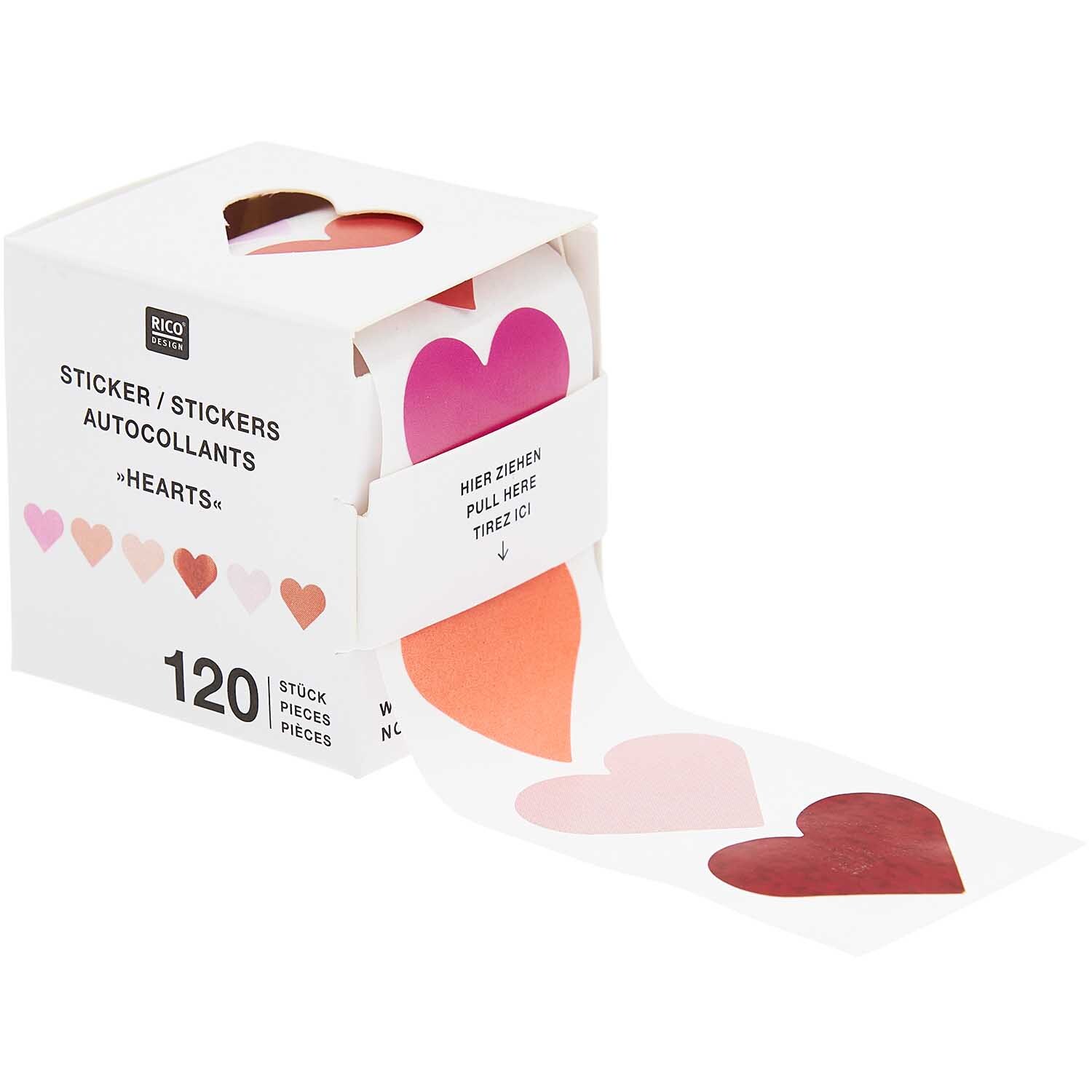 Paper Poetry Mini-Sticker Herzen Rot auf der Rolle