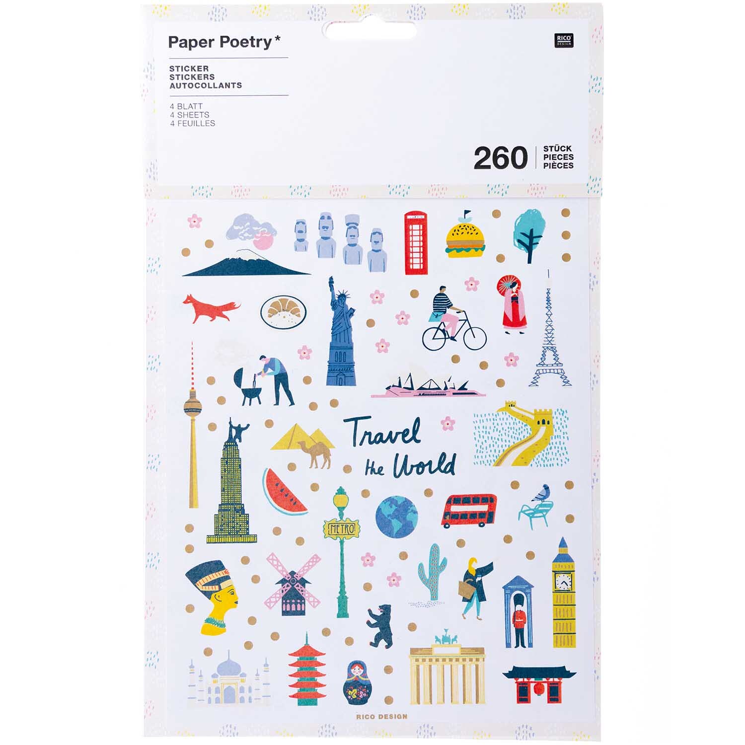 Paper Poetry Sticker Travel the World 260 Stück