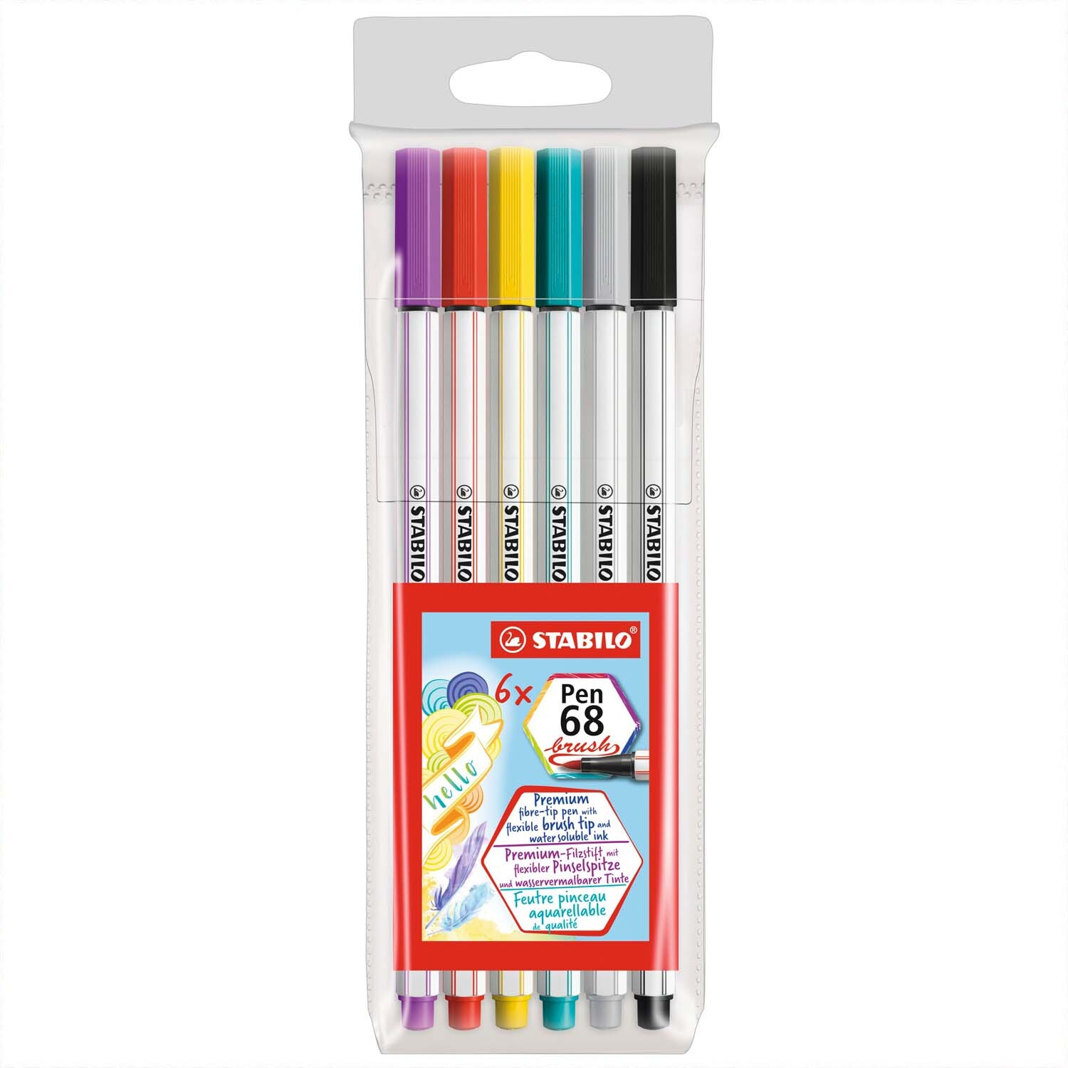 Pen 68 brush im Kunststoffetui 6 Farben