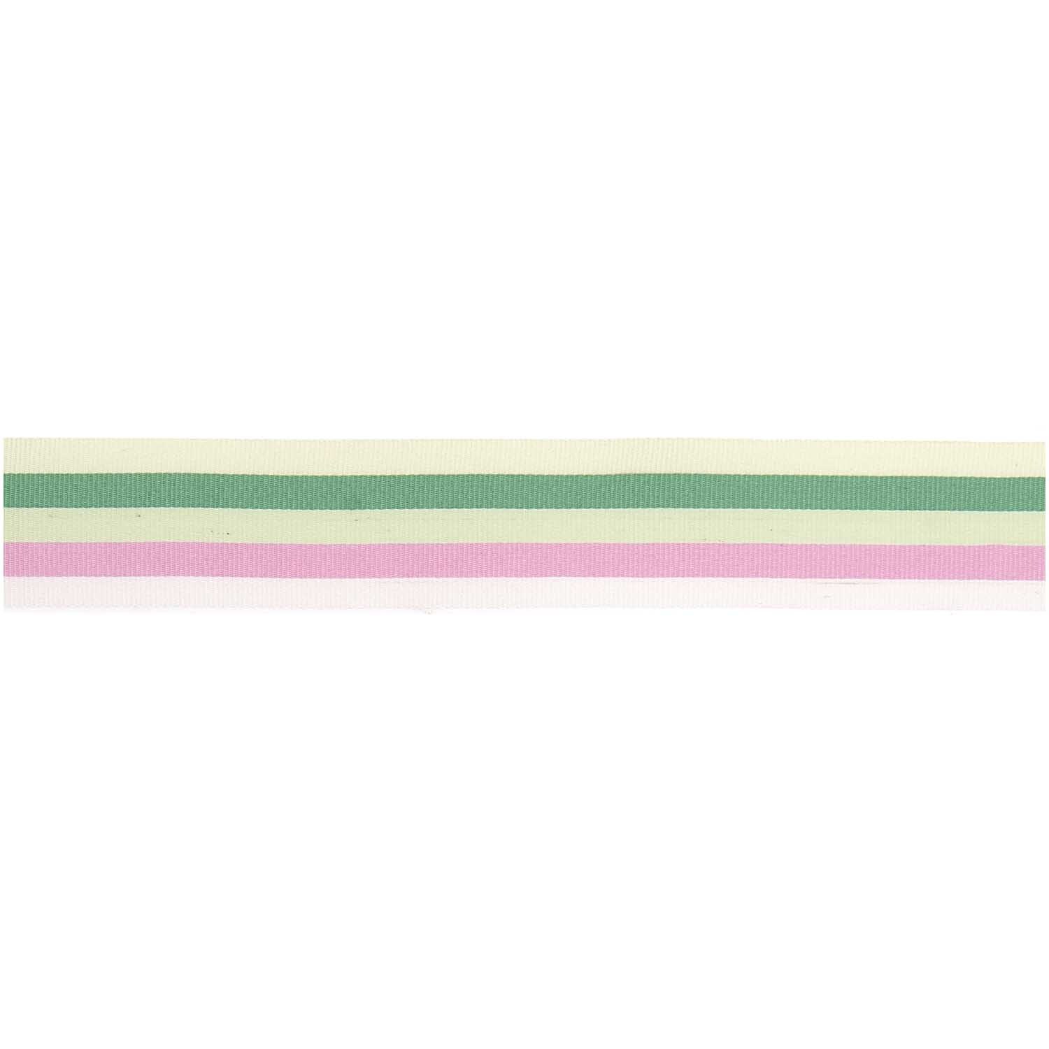 Webband Multi Streifen Rosa/Grün/Gelb