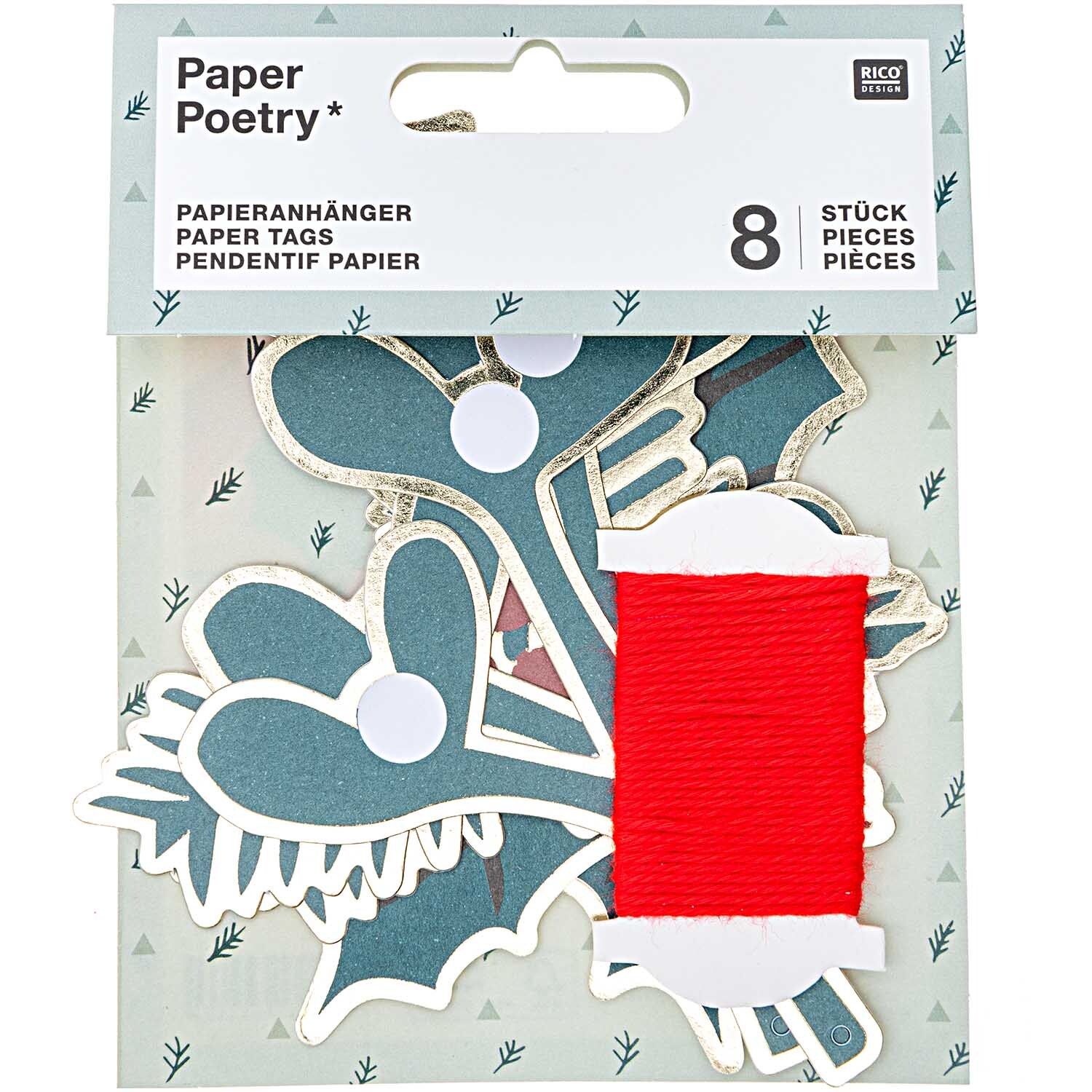 Paper Poetry Papieranhänger Mistelzweige Classic 8 Stück