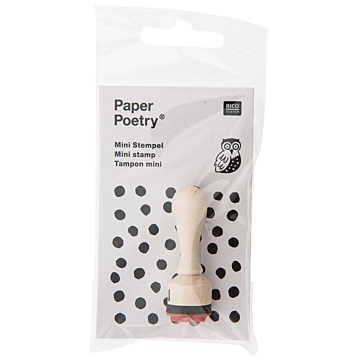 Paper Poetry Mini Stempel Eule Ø=1,5cm