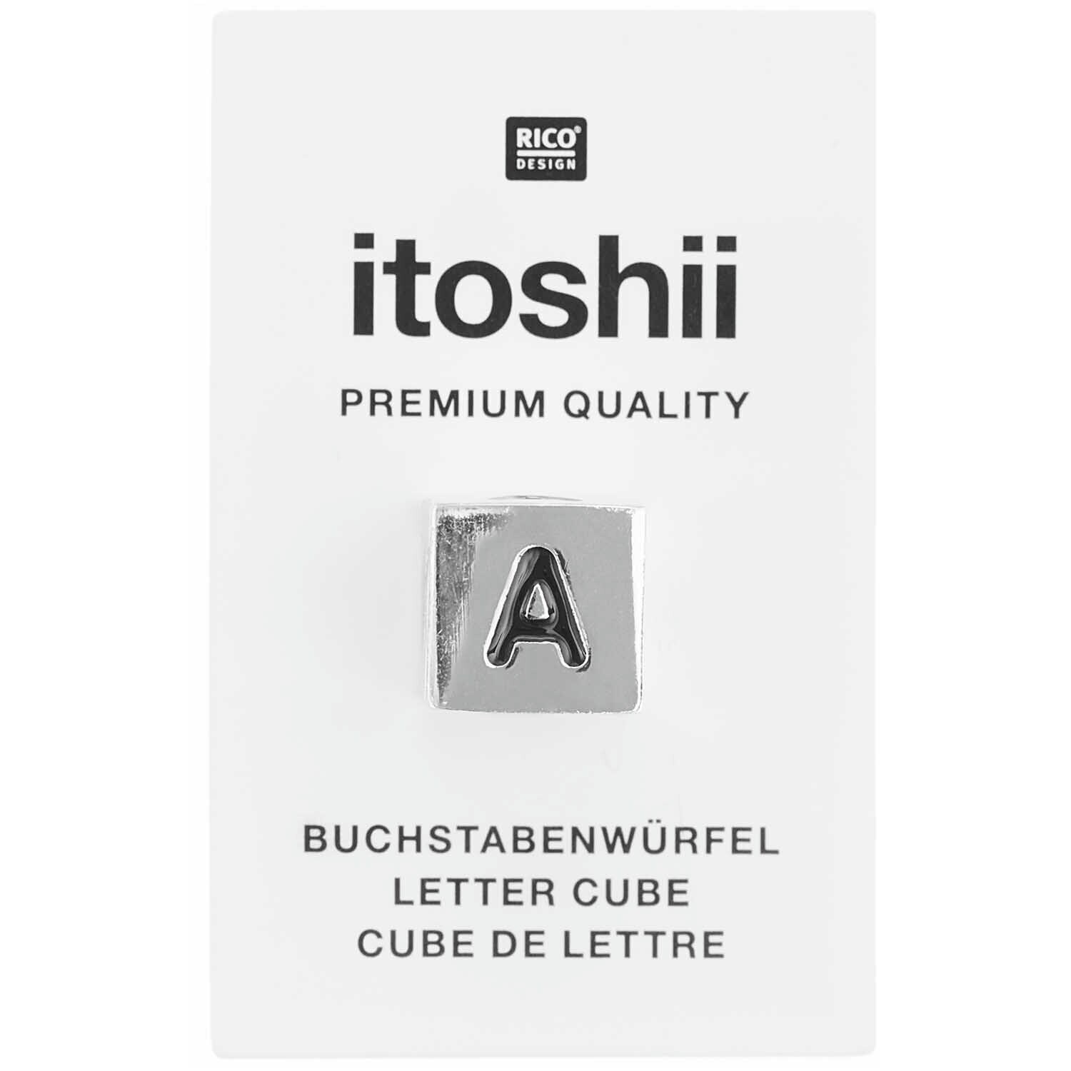 itoshii - Ponii Beads Buchstabenwürfel silber 10x10x10mm
