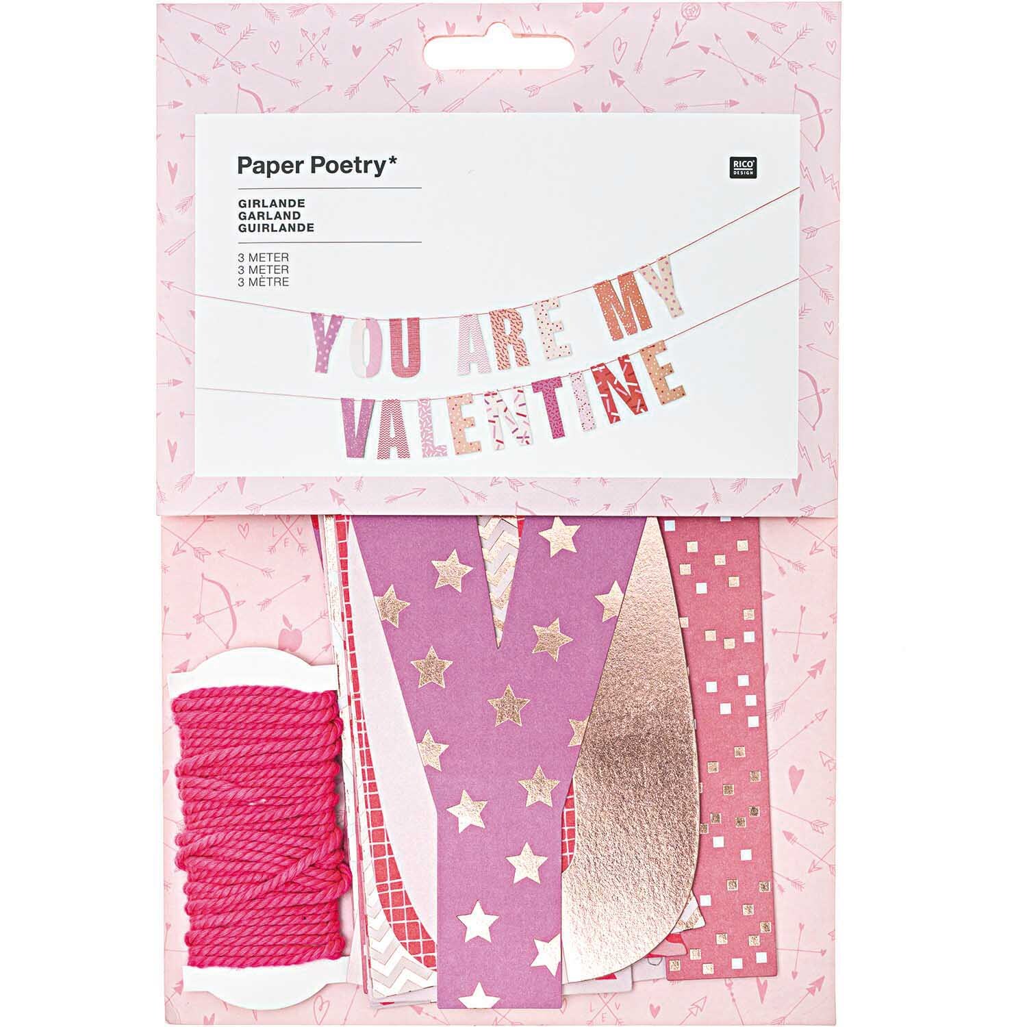 Paper Poetry Girlande You are my valentine 3m