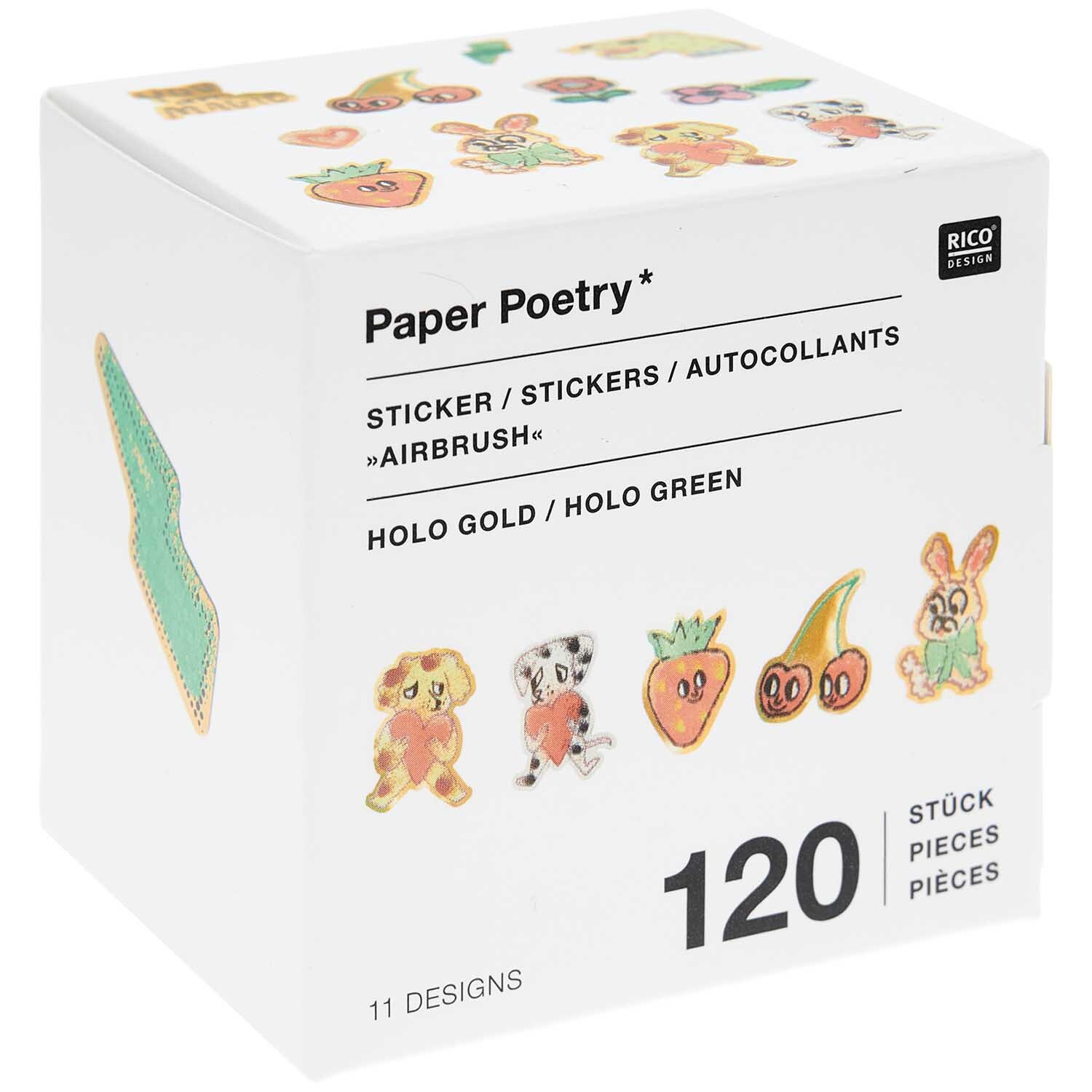 Paper Poetry Sticker Airbrush Ø 5cm 120 Stück auf der Rolle