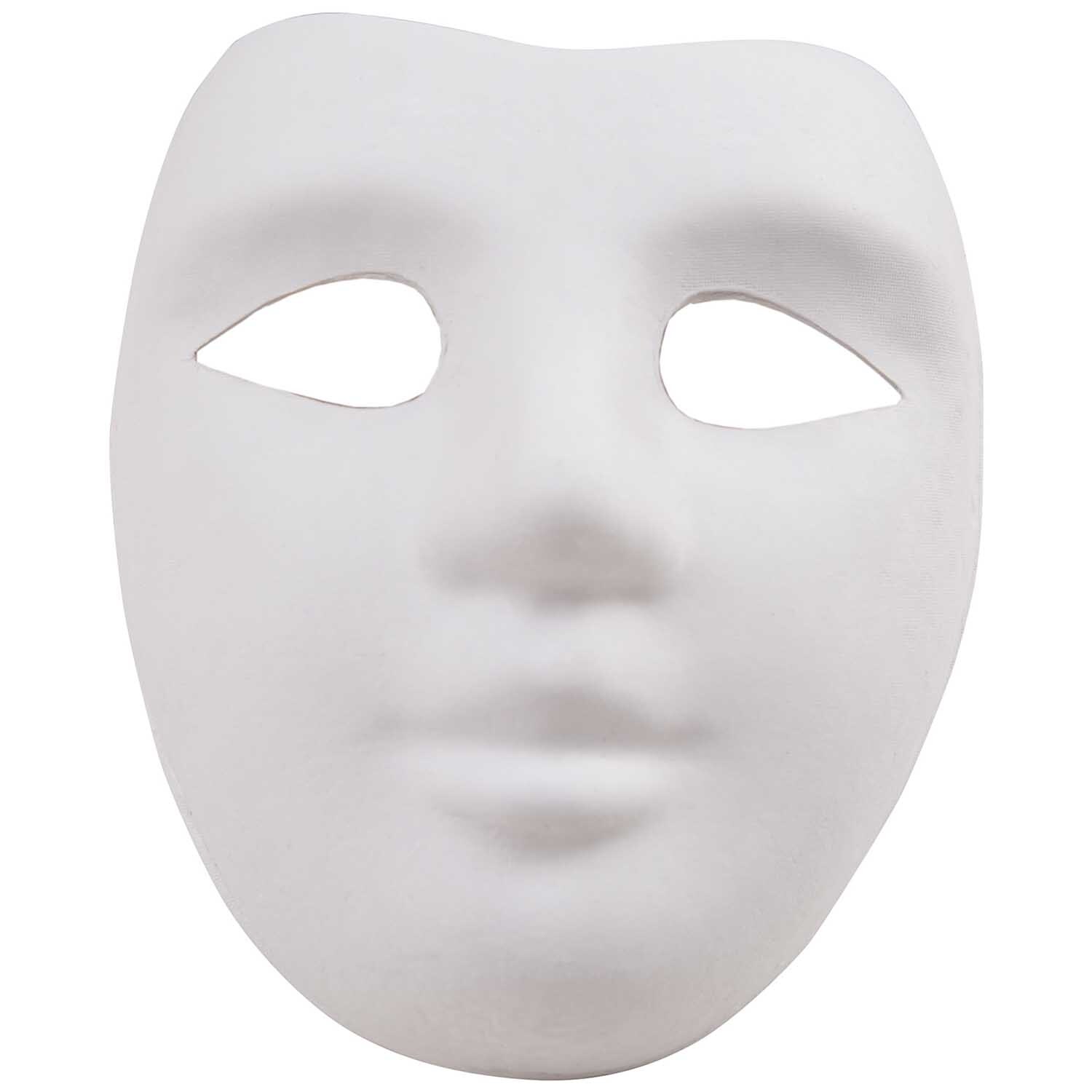 Maske Gesicht weiß 18x22cm