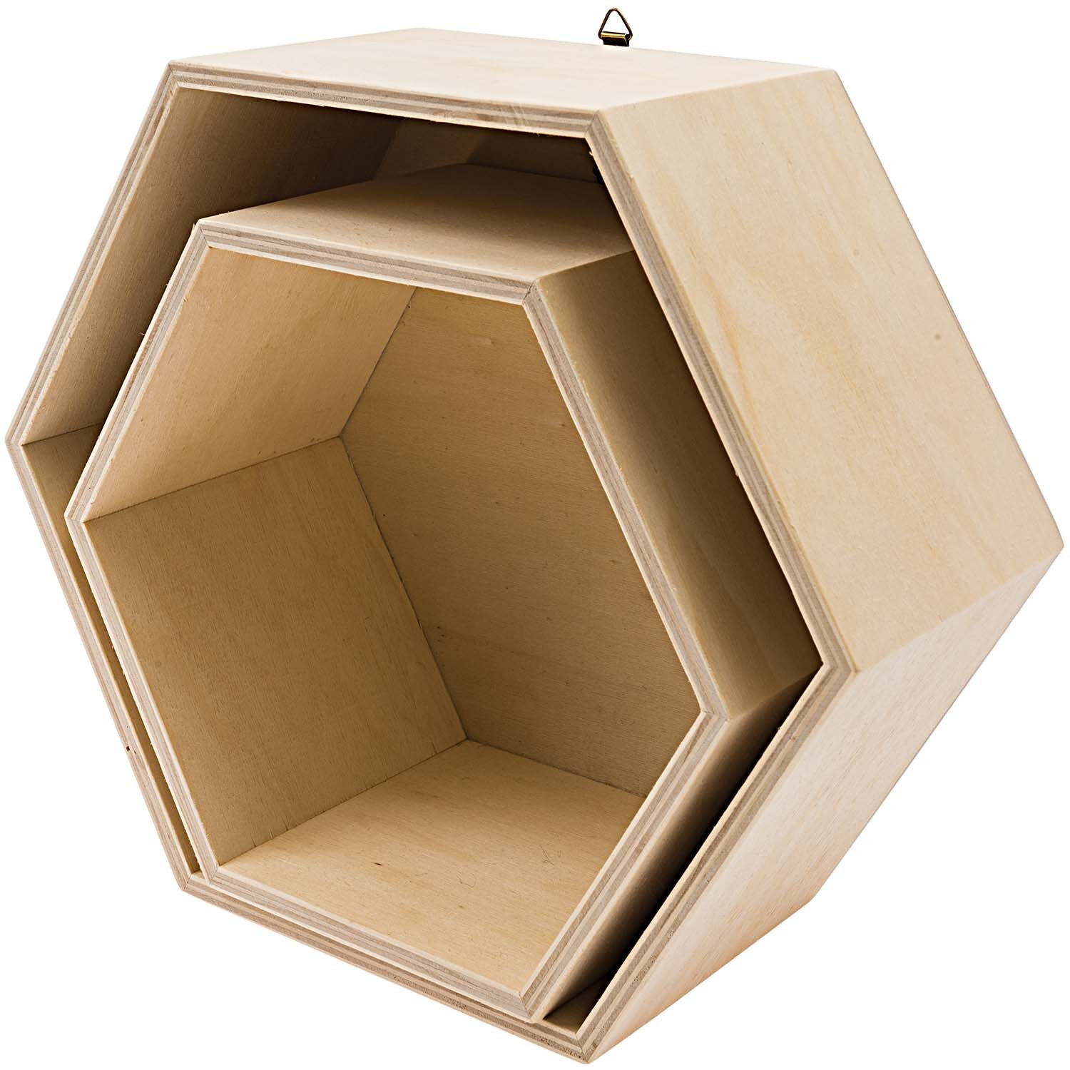 Holzbox Set sechseckig 2teilig