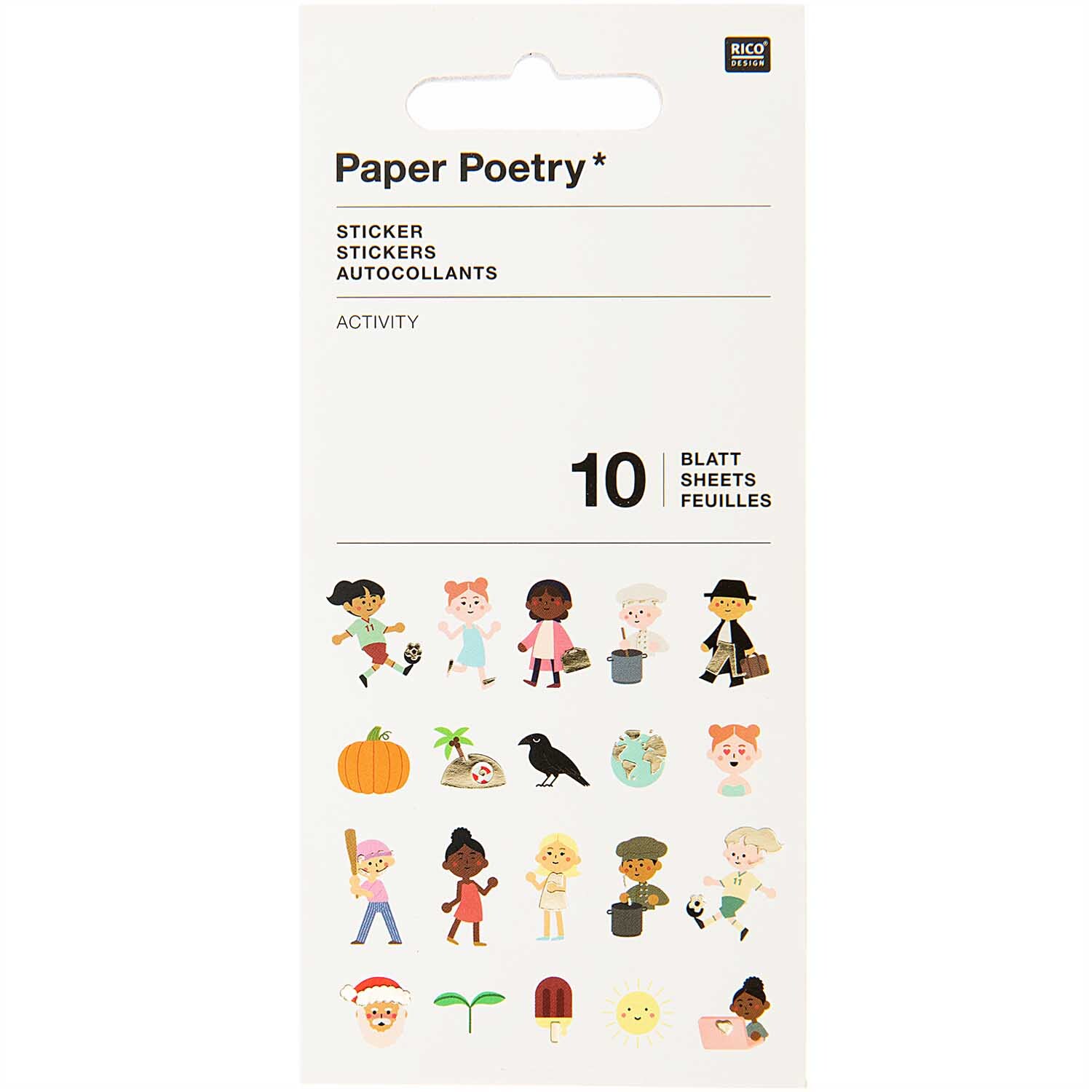 Paper Poetry Stickerbuch Activity 10 Blatt