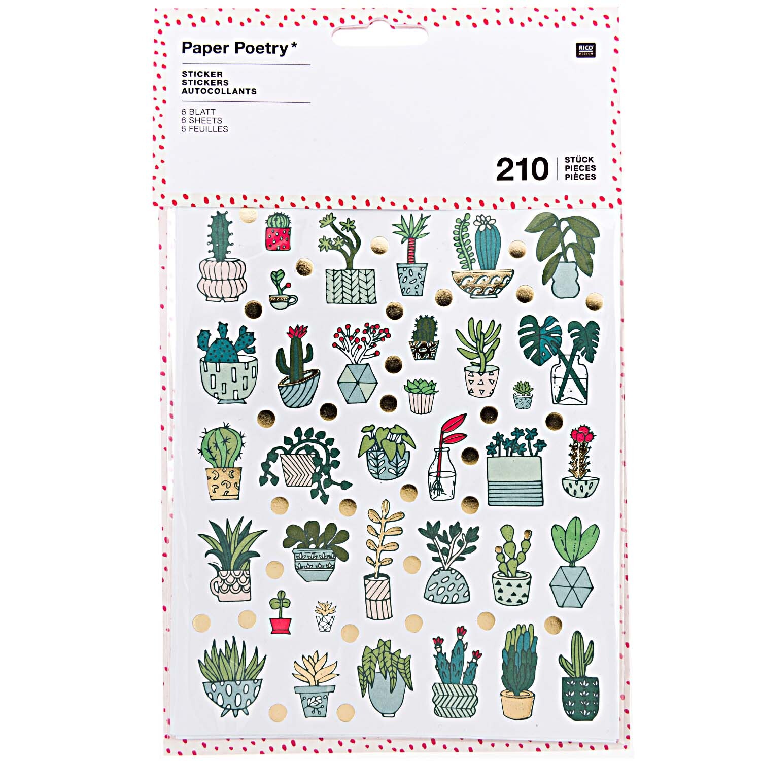 Paper Poetry Sticker Hygge Plants 6 Blatt