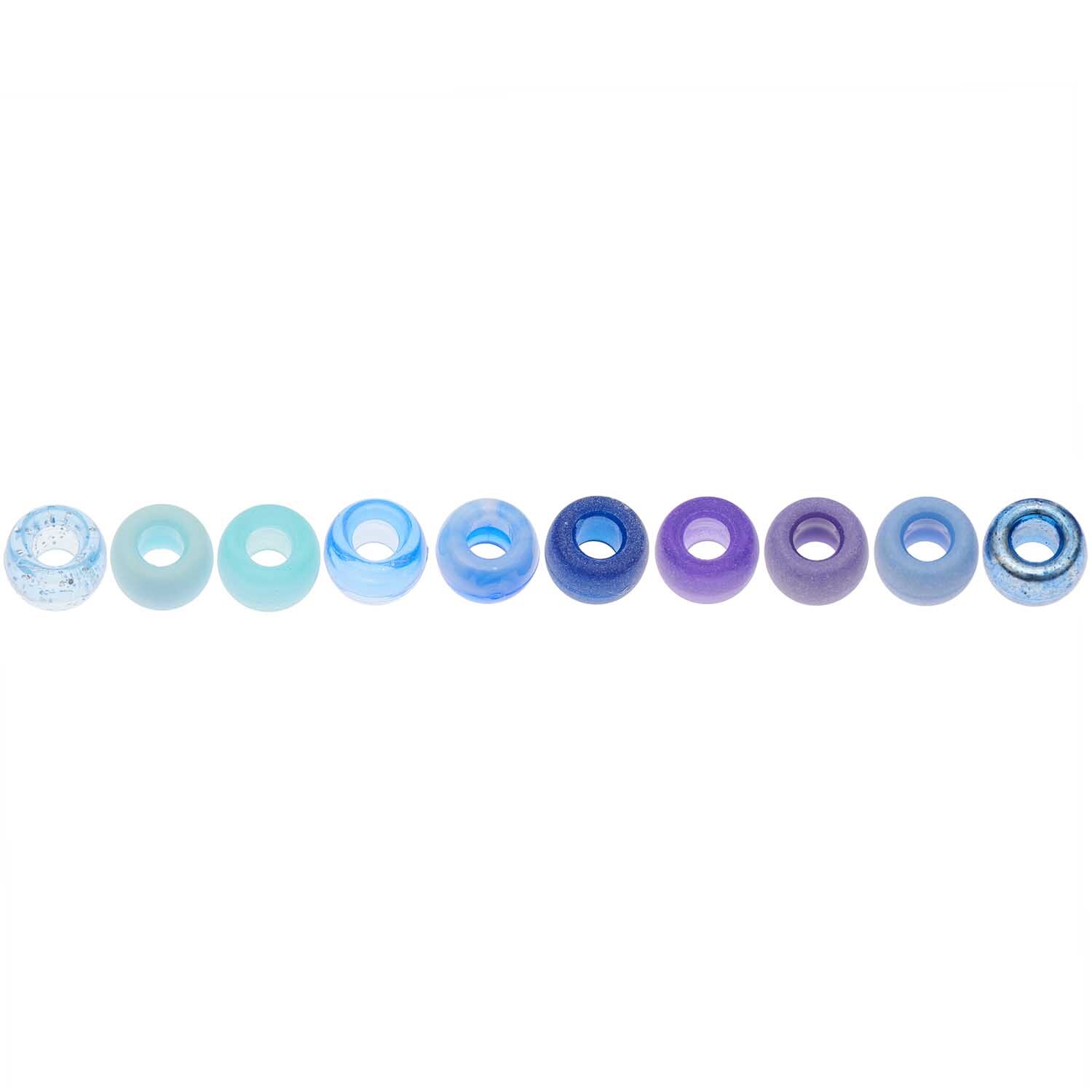 itoshii - Ponii Beads Blau Mix 9x6mm 80 Stück