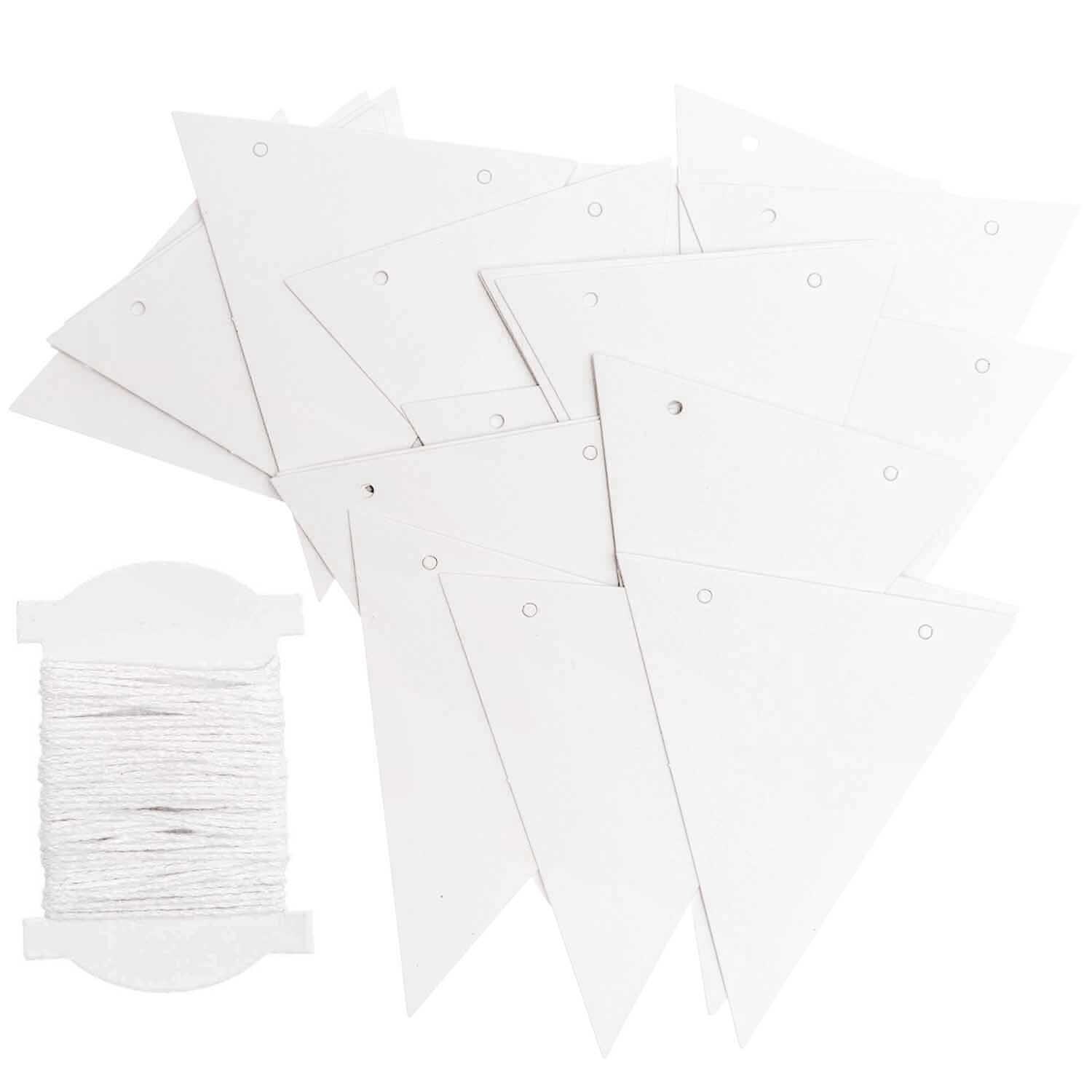 Papierwimpel weiß 6,5x7,5cm 24 Stück