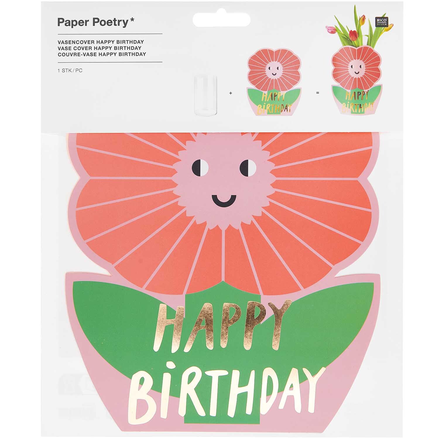 Paper Poetry Vasencover Happy Birthday 19x23cm