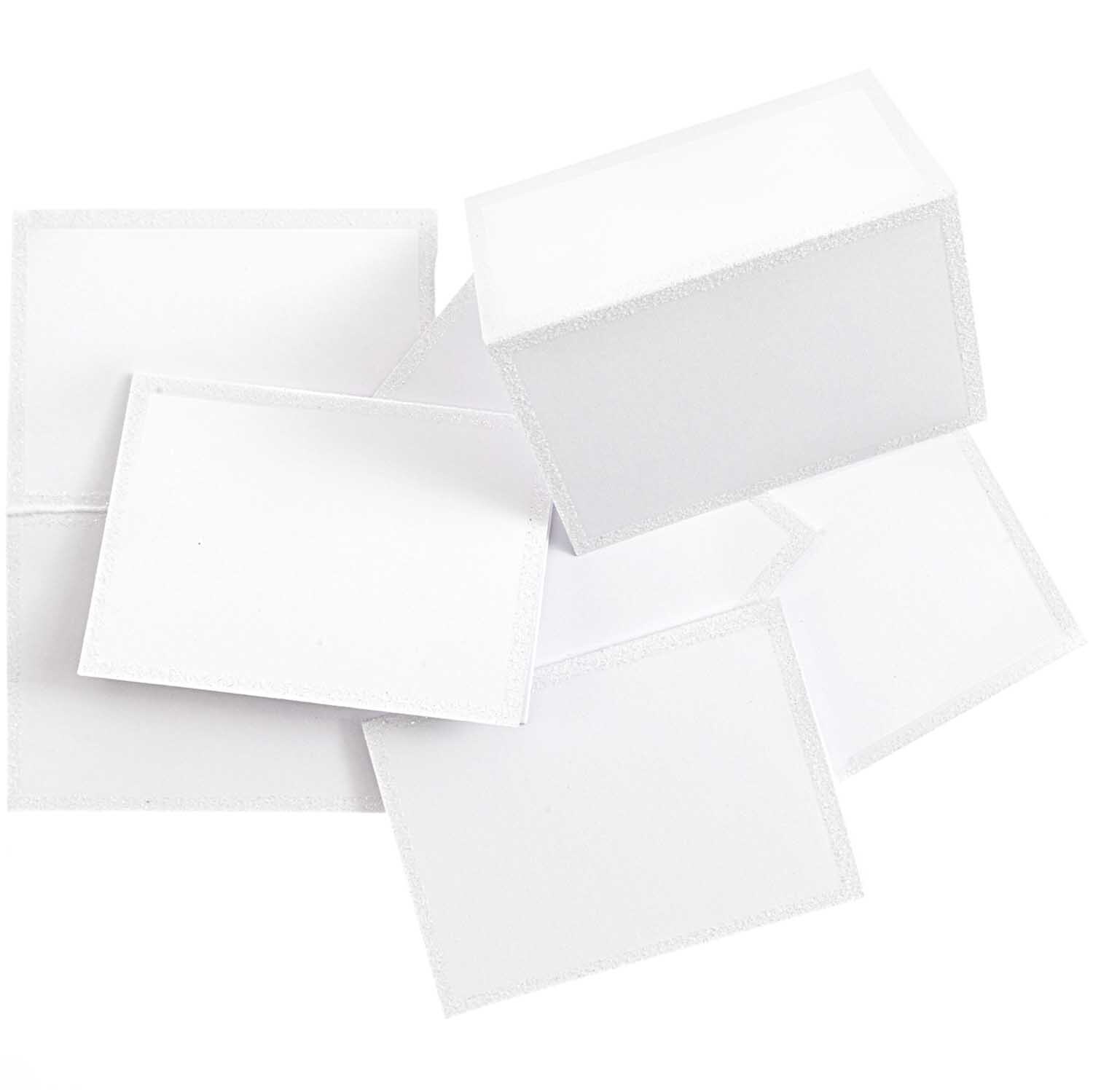 Paper Poetry Tischkarten weiß-glitter 9x12,7cm 6 Stück