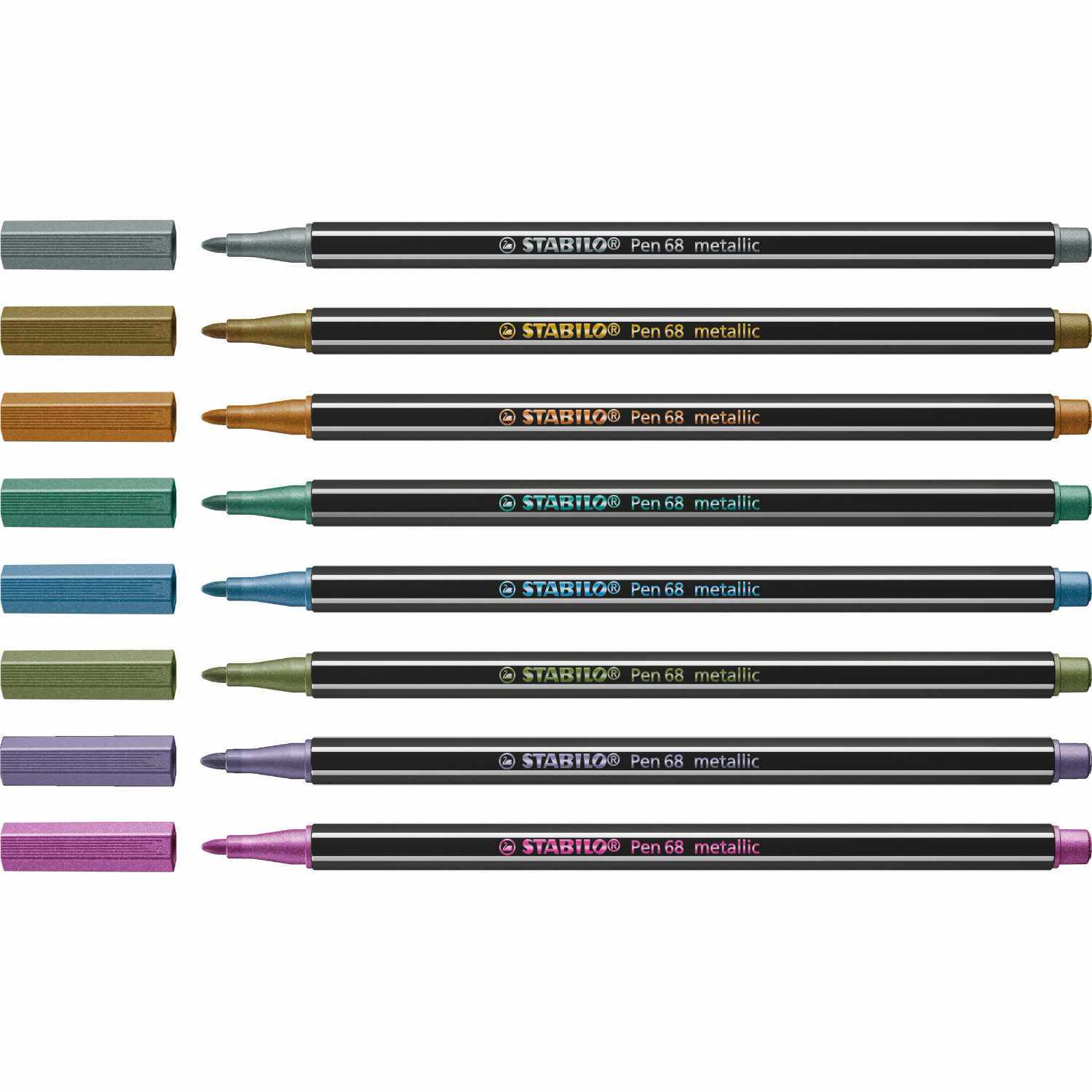 Pen 68 Metallic im Kunststoffetui 8 Farben
