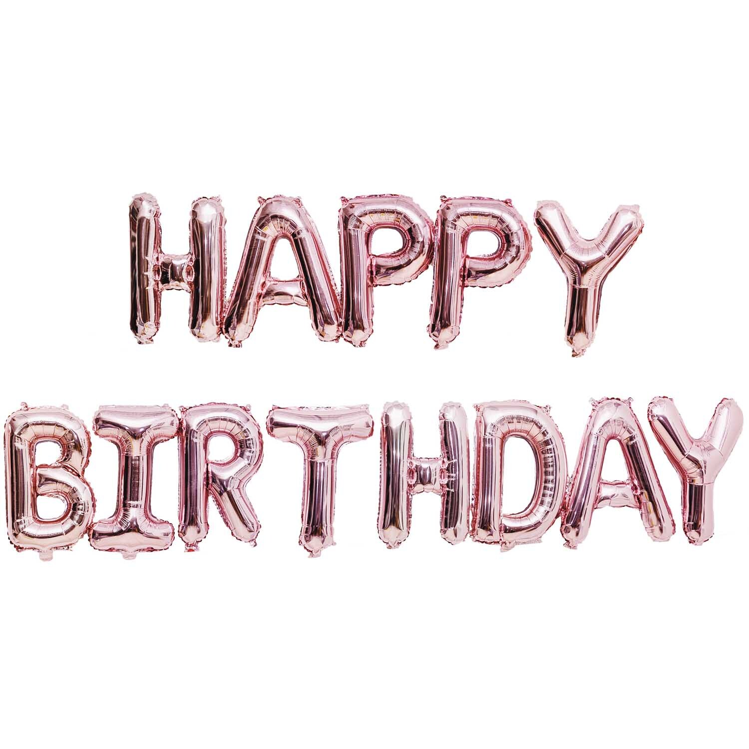 Folienballon-Set Happy Birthday rosa 13teilig