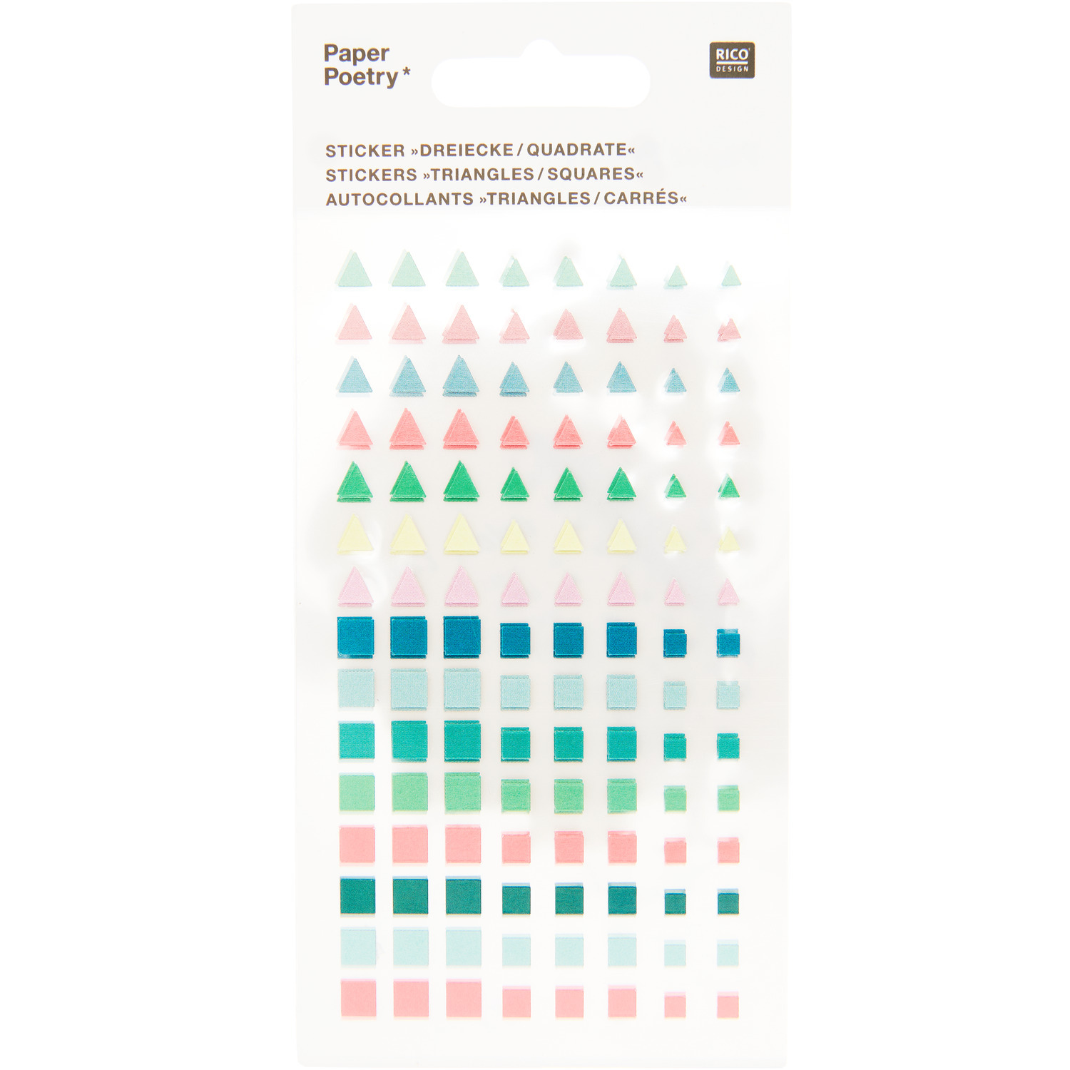 Paper Poetry Sticker Dreiecke und Quadrate 480 Stück