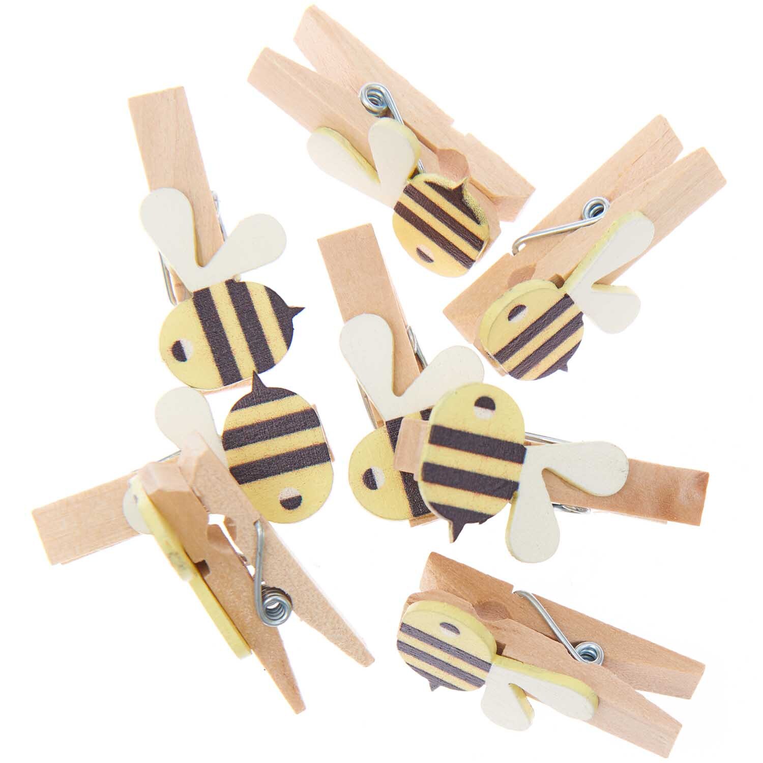 Holzklammern Biene 8 Stück