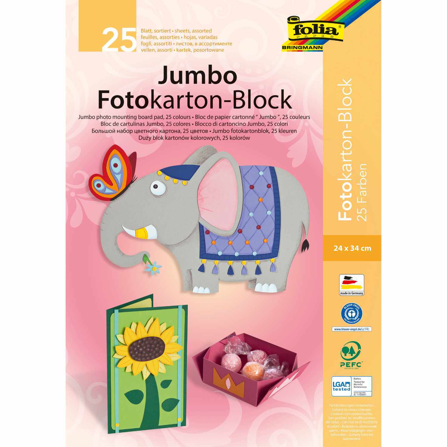 Jumbo Fotokarton-Block 24x34cm 300g/m² 25 Blatt