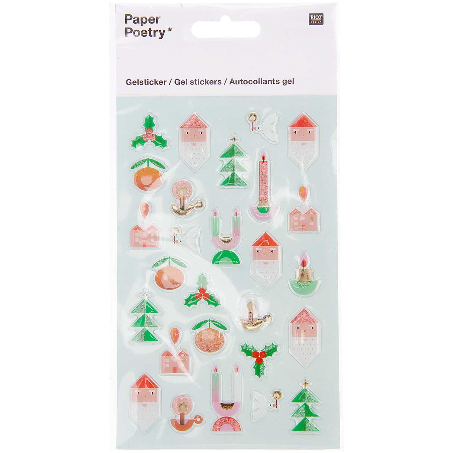 Paper Poetry Gelsticker Weihnachtsfiguren 1 Blatt