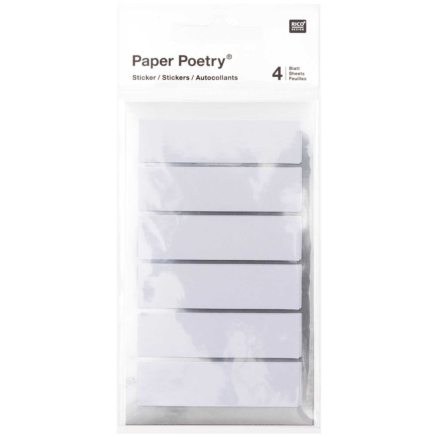 Paper Poetry Office Sticker Etiketten 60x15mm 4 Bogen