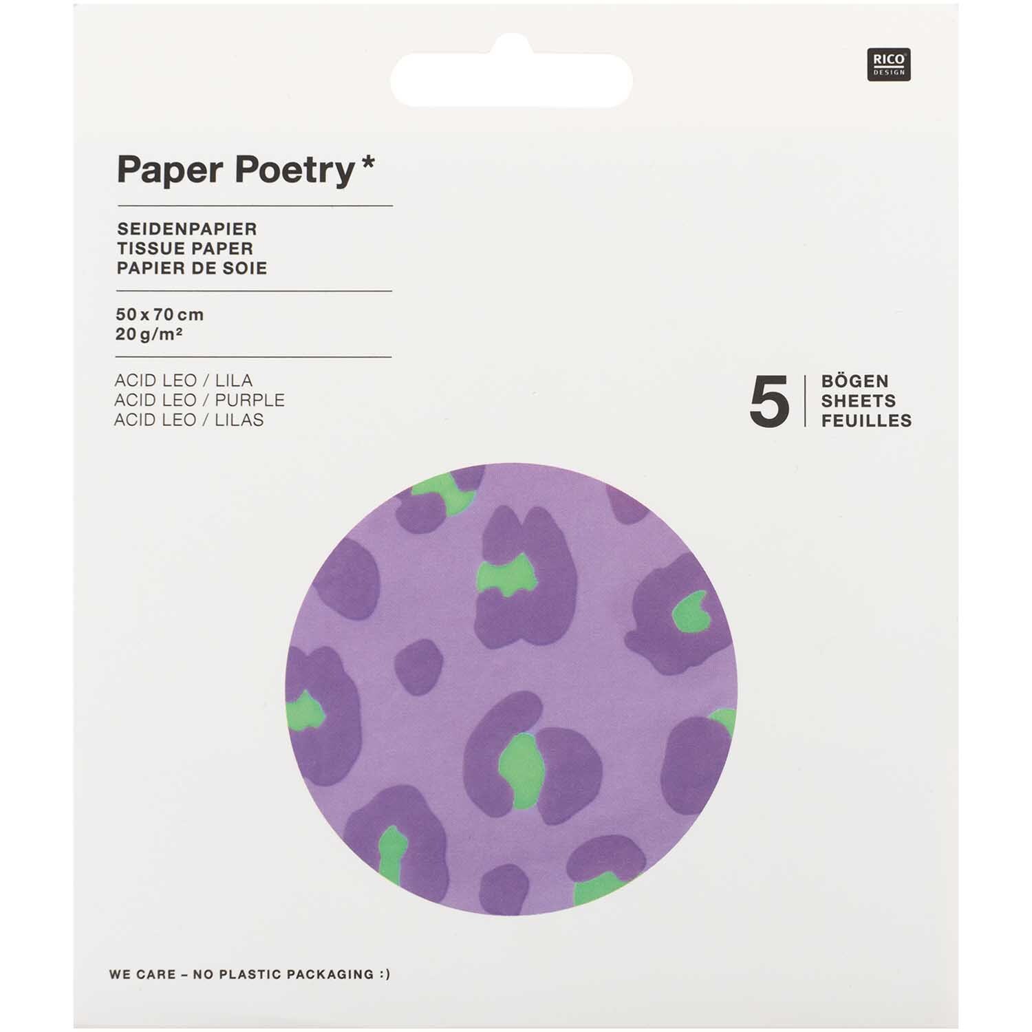 Paper Poetry Seidenpapier Acid Leo 50x70cm 5 Bogen