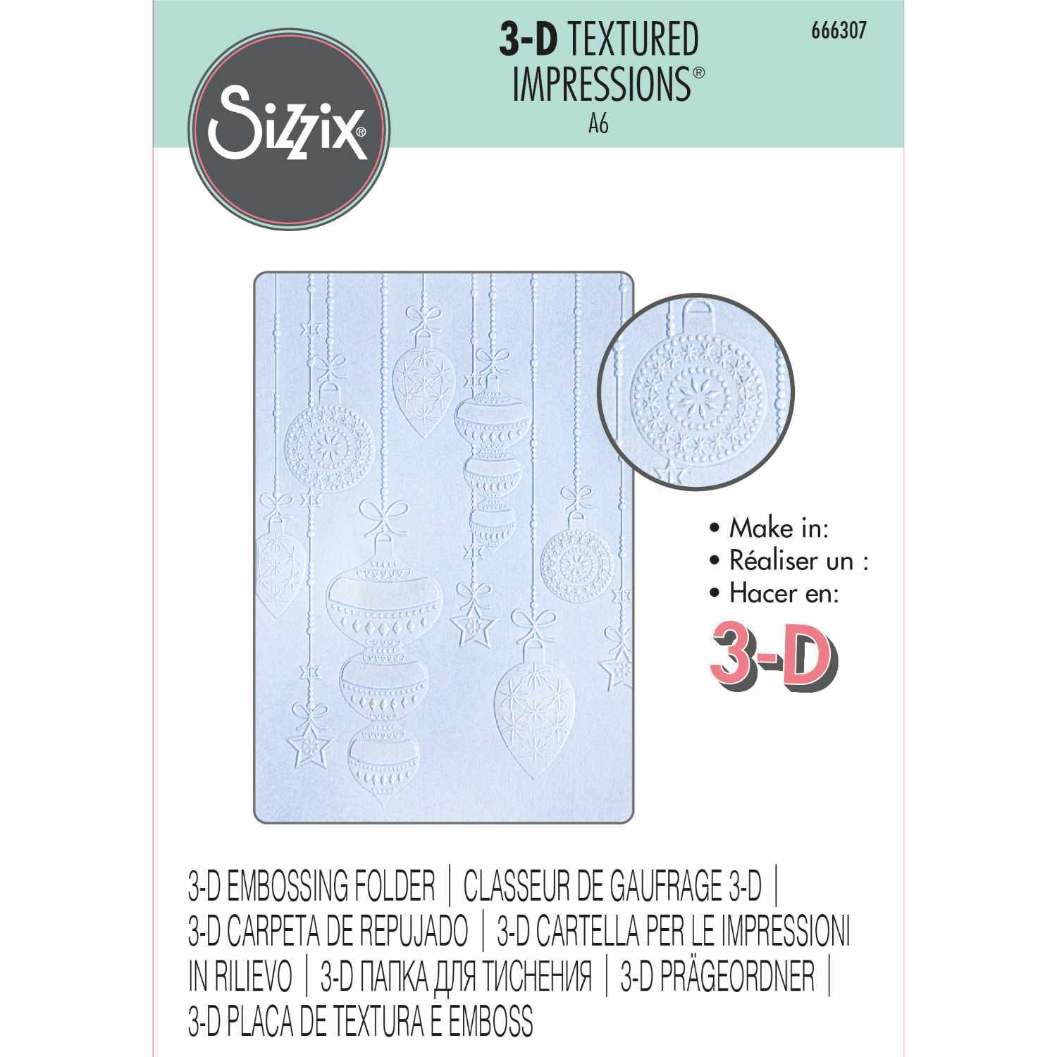 3D Textured Impressions Embossing Folder Sparkly Ornaments