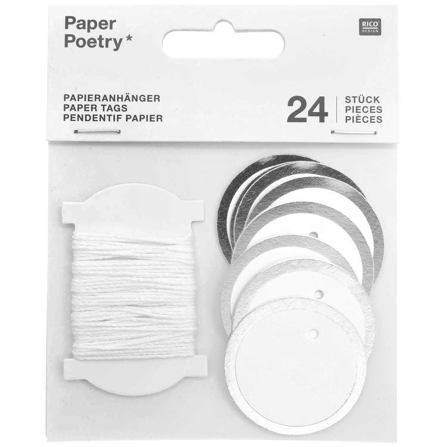Paper Poetry Papieranhänger Kreise 4cm 24 Stück