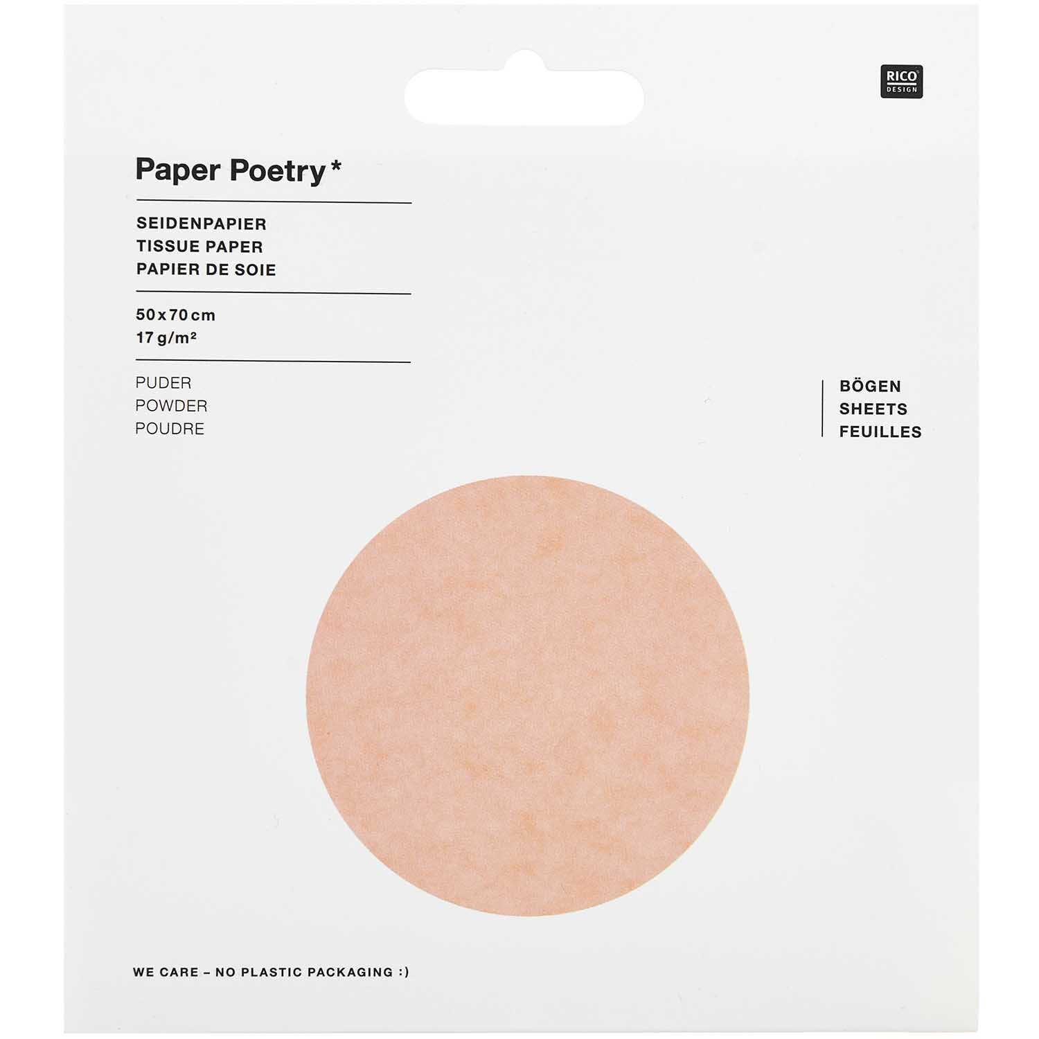 Paper Poetry Seidenpapier 50x70cm 17g/m² 5 Bogen