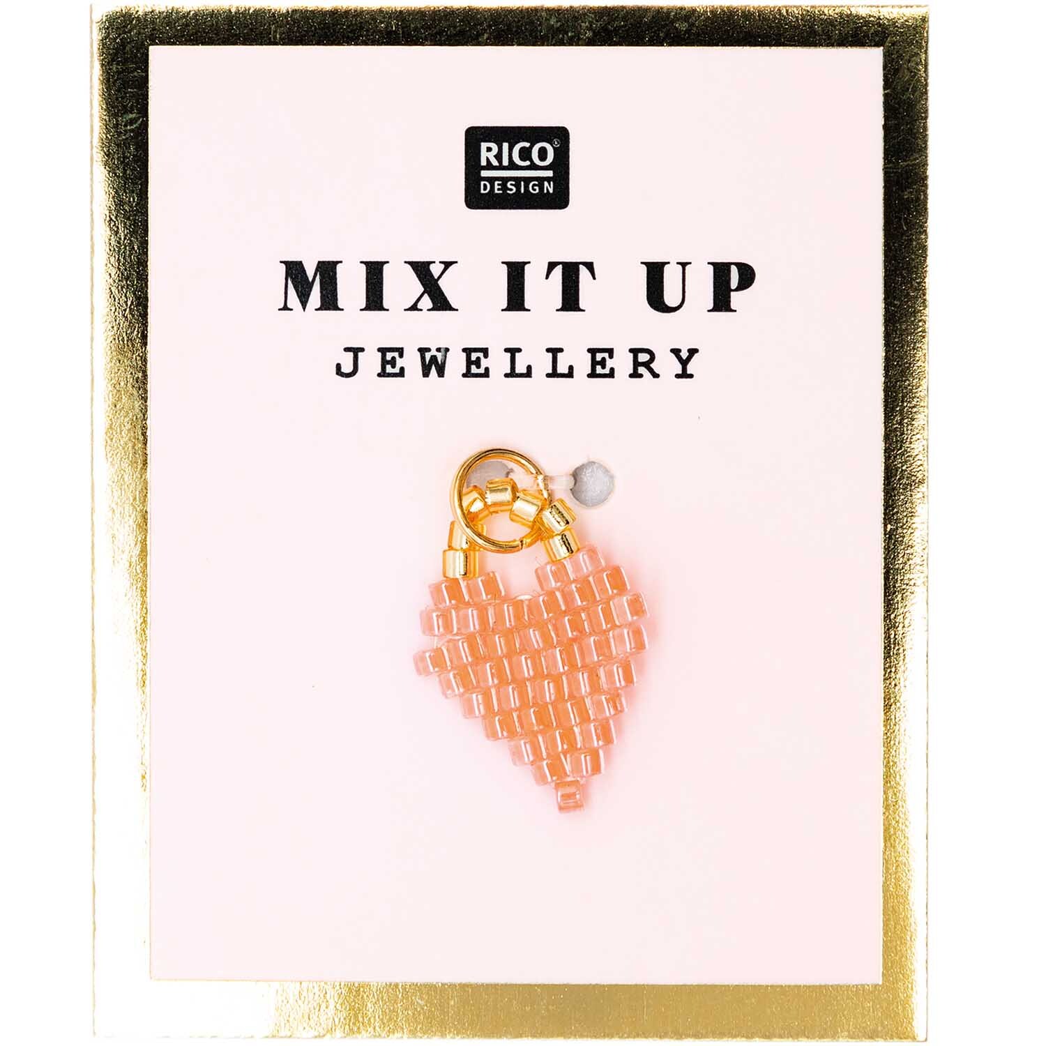 Mix it Up - Jewellery Brick Stitch Herz neon-orange 11x16mm