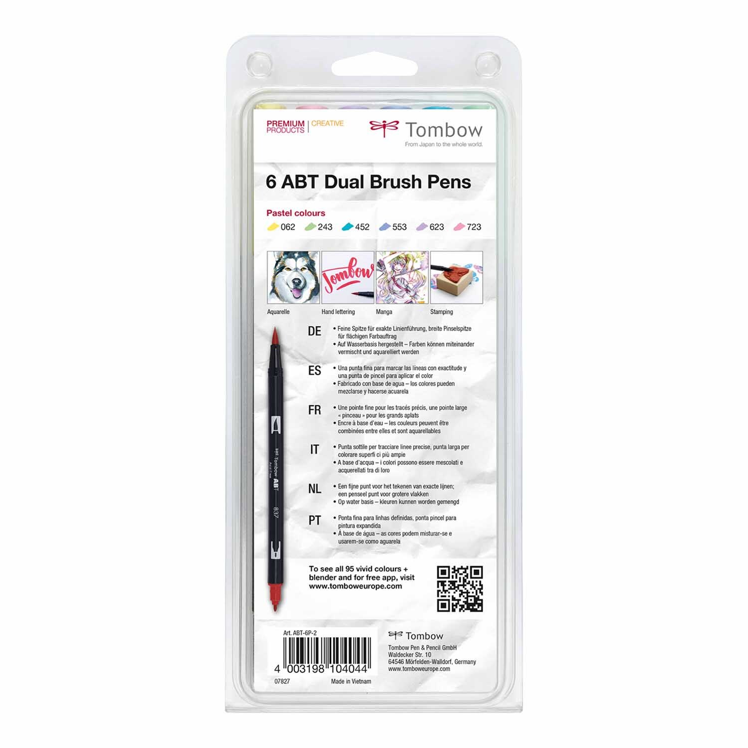 ABT Dual Brush Pen Pastellfarben 6er Set