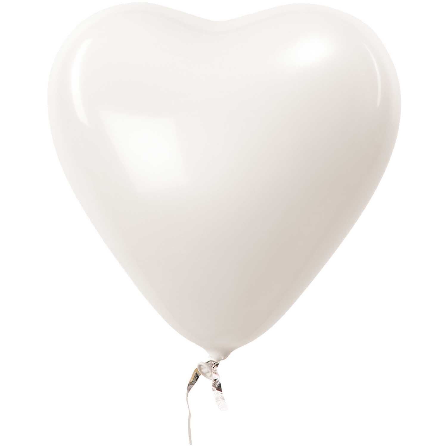 Luftballon Herz weiß 30cm 12 Stück