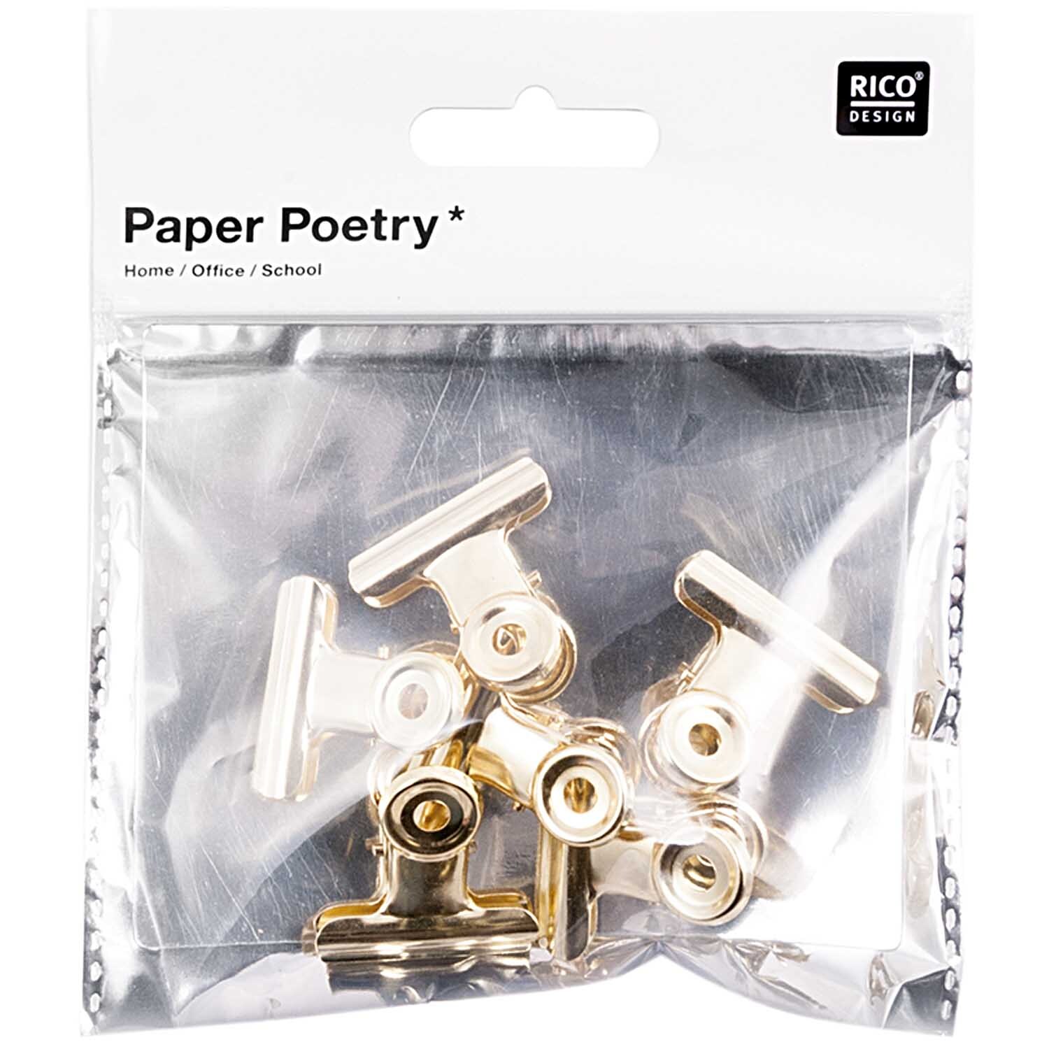 Paper Poetry Klemmbrettklammern gold 30mm 6 Stück