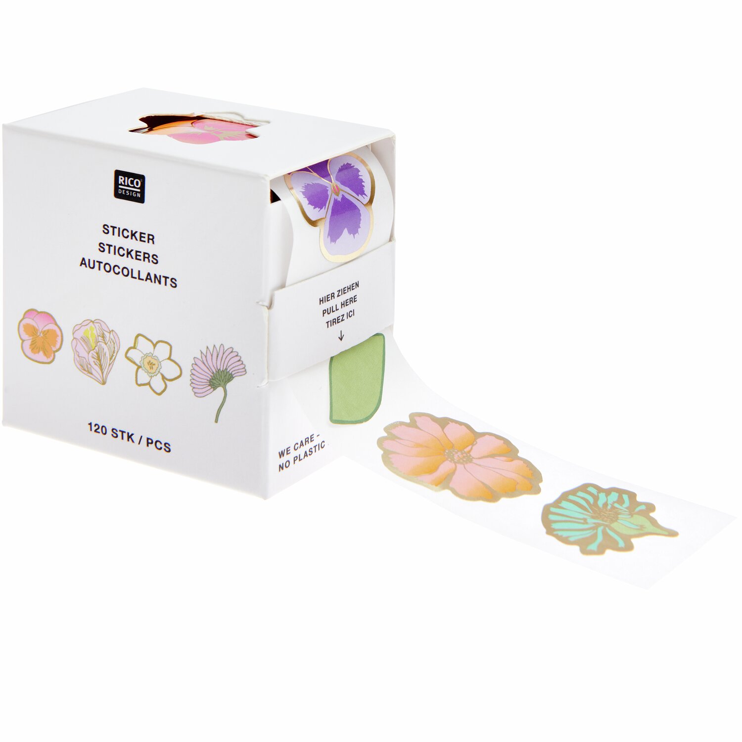 Rico Design Paper Poetry Mini-Sticker Futschikato Stiefmütterchen auf der Rolle