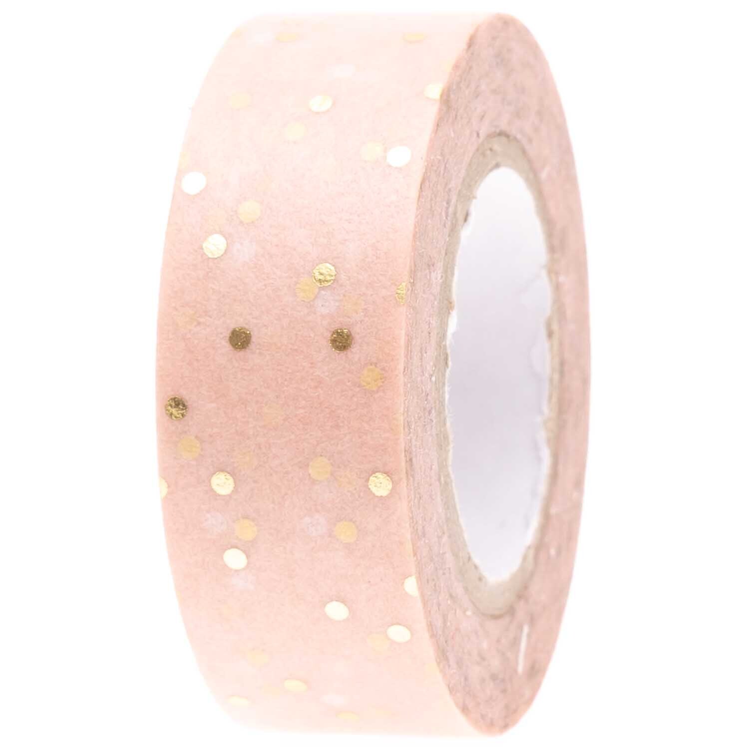 Paper Poetry Tape Punkte puder-gold 1,5cm 10m