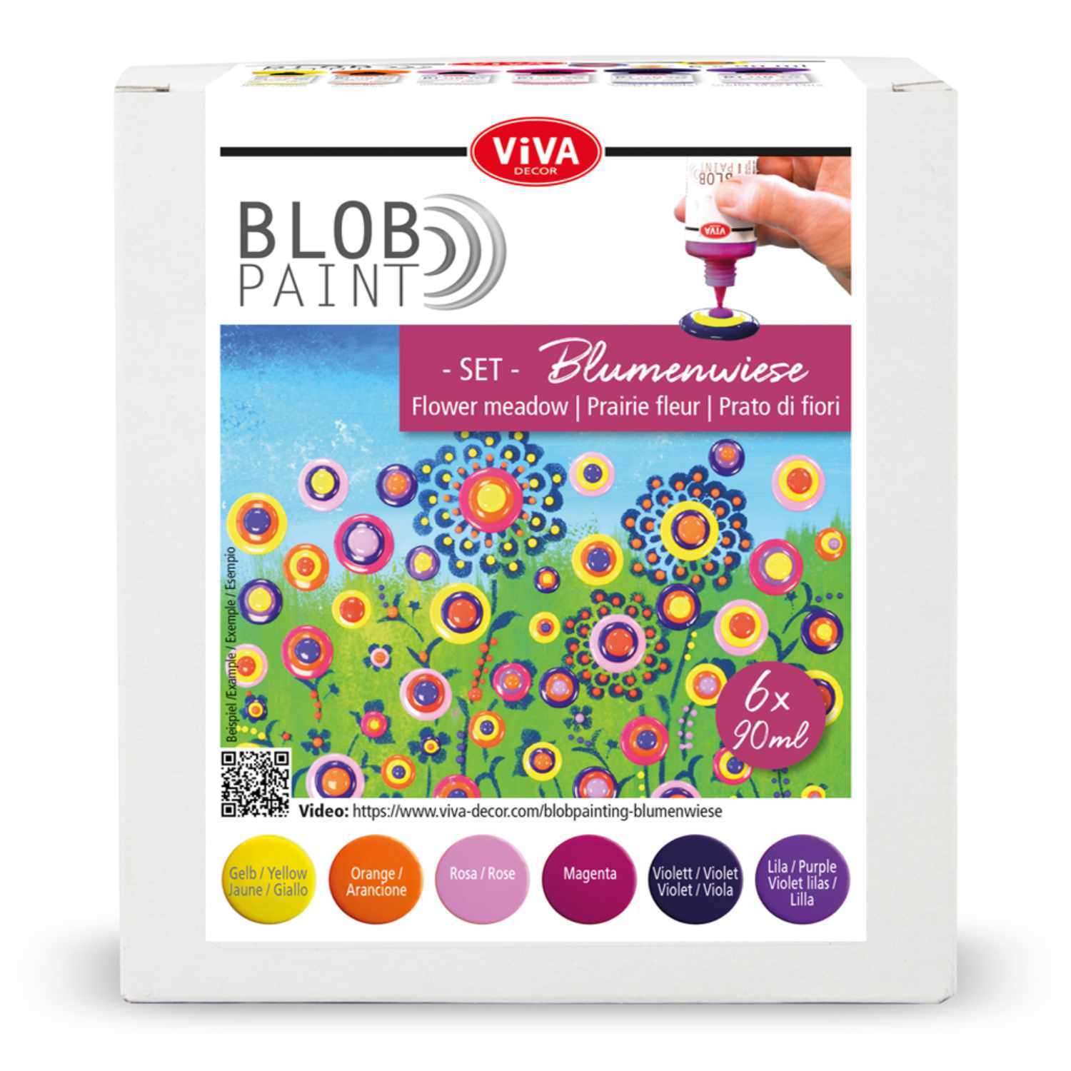 Blob Paint Set Blumenwiese 6x90ml