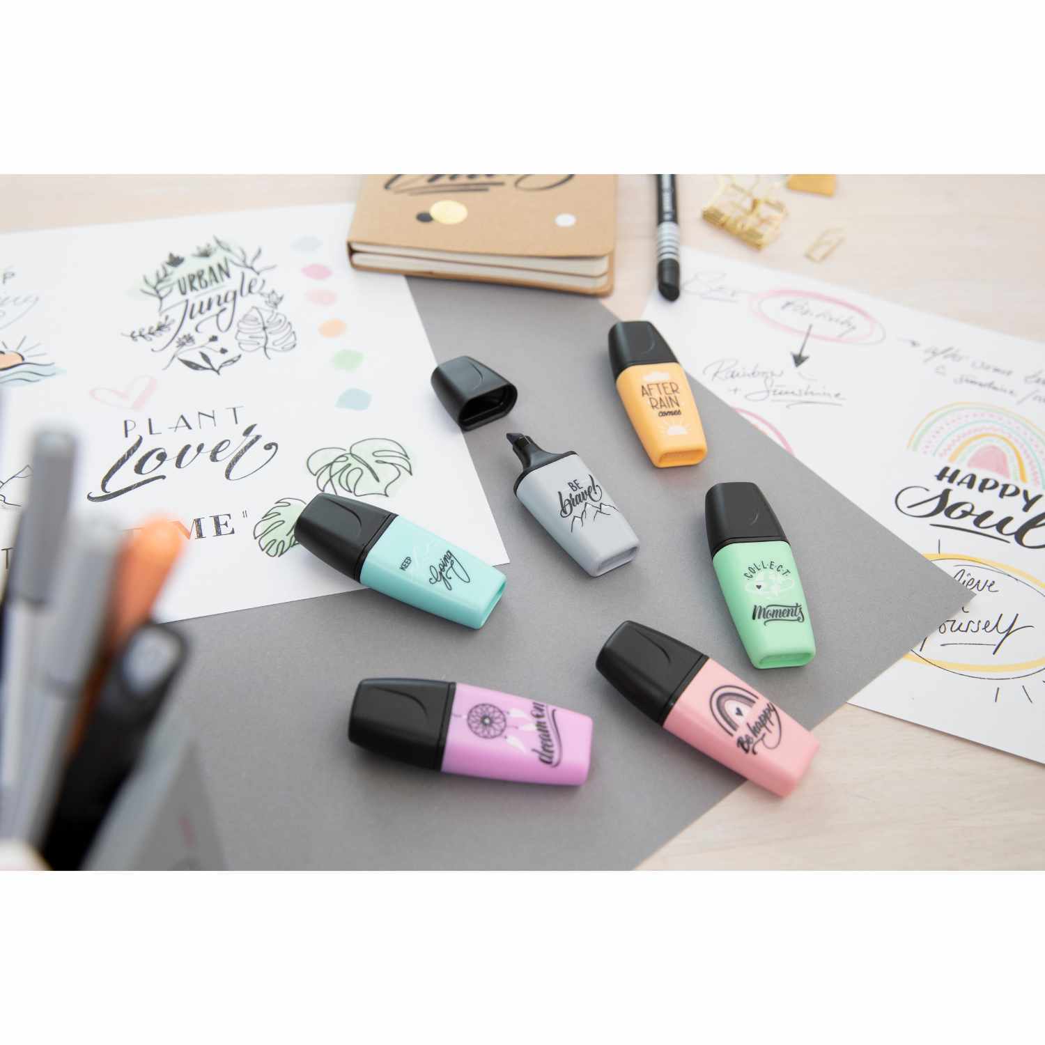 Textmarker Boss Mini Pastelllove Edition designed by Hannah Rabenstein 6 Stück