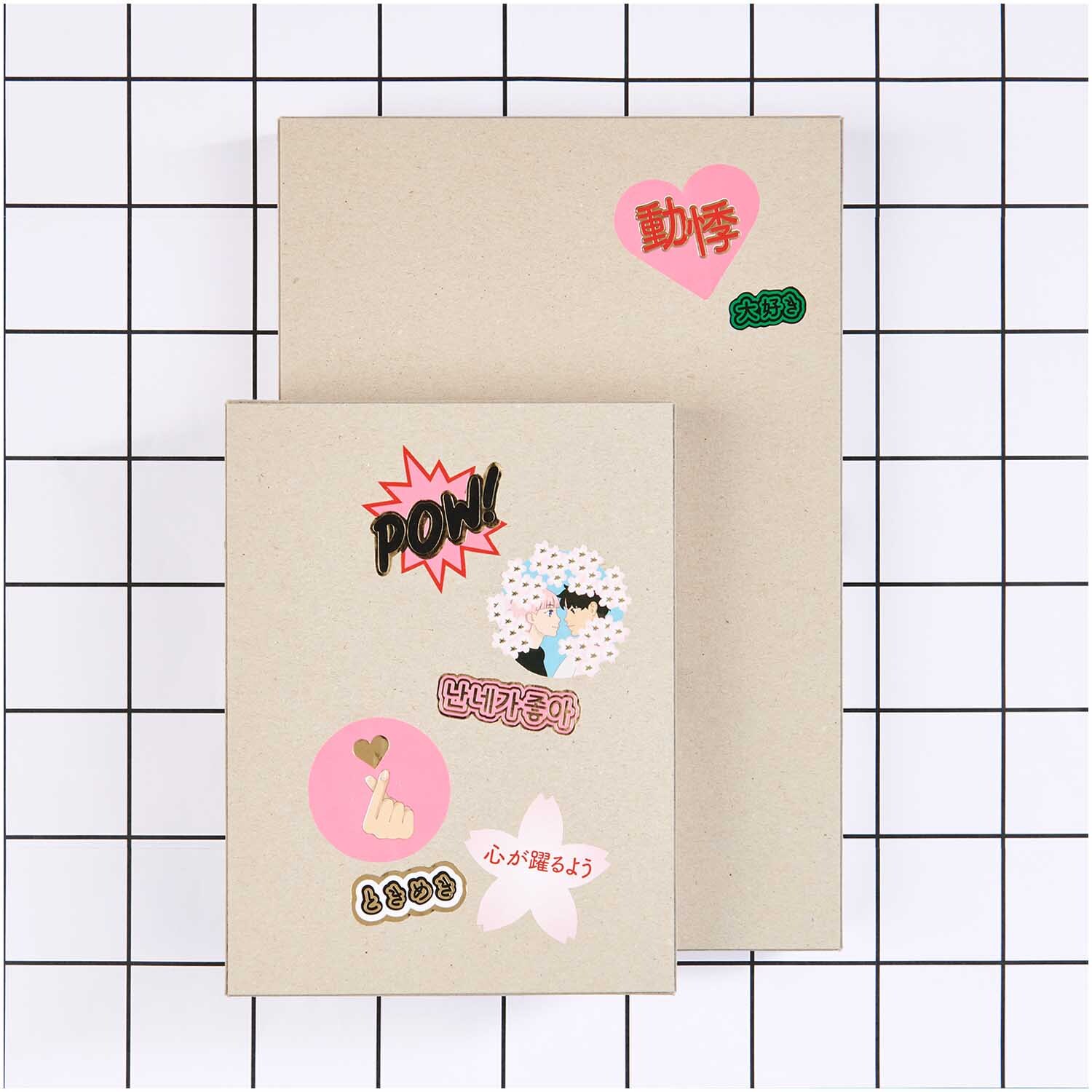 Paper Poetry Sticker Manga Love 5cm 120 Stück auf der Rolle Hot Foil