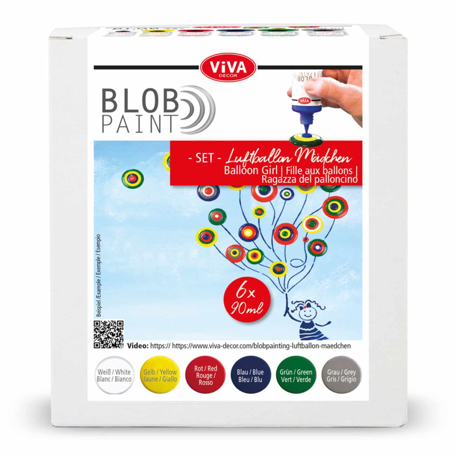 Blob Paint Set Luftballon-Mädchen 6x90ml