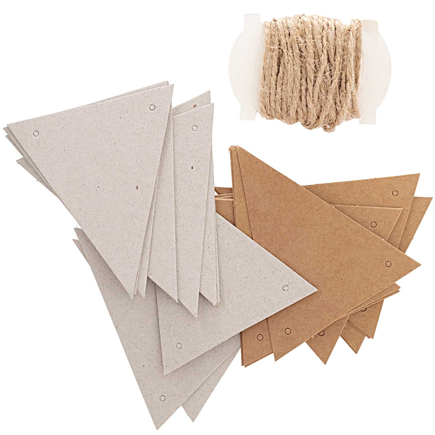 Paper Poetry Papierwimpel Kraftpapier-Graukarton 6,5x7,5cm 24 Stück